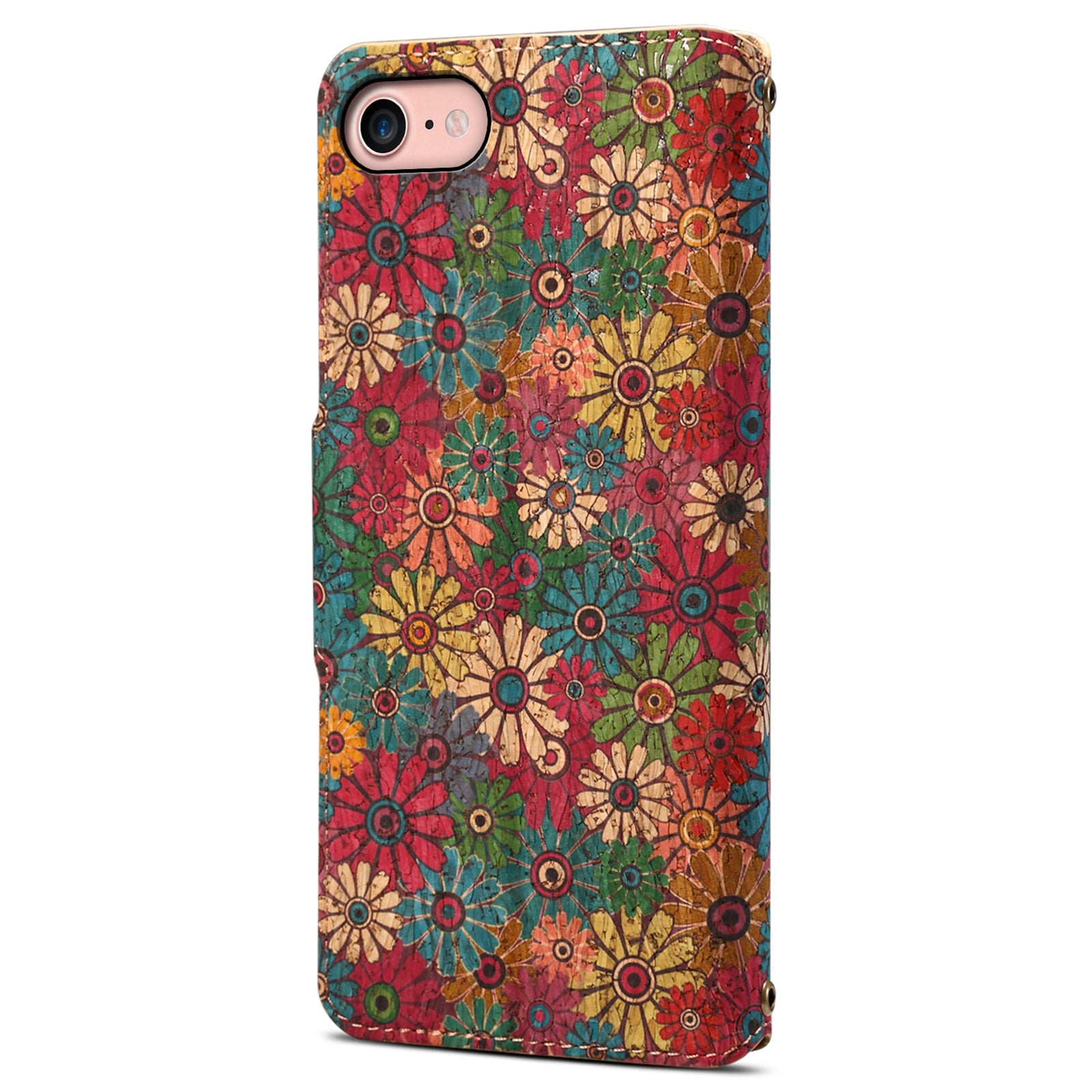 For iPhone 7 / 8 4.7 inch / SE (2020) / SE (2022) Leather Cover Floral Printing Shockproof Wallet Phone Case with Stand