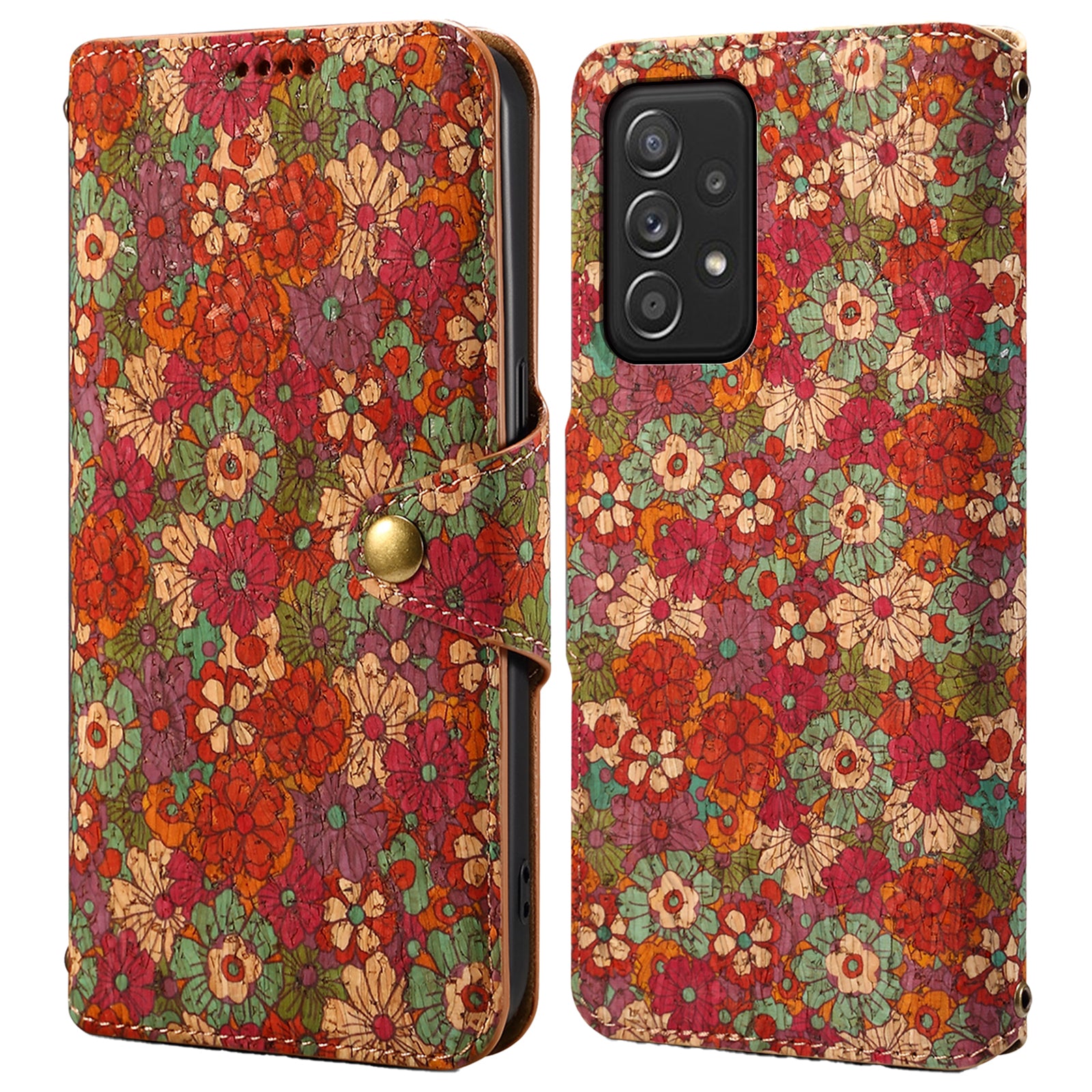 For Samsung Galaxy A52 4G / 5G / A52s 5G Case PU Leather Stand Flower Phone Cover