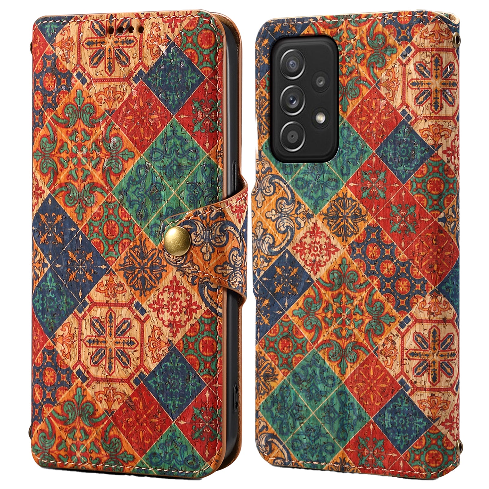 For Samsung Galaxy A52 4G / 5G / A52s 5G Case PU Leather Stand Flower Phone Cover