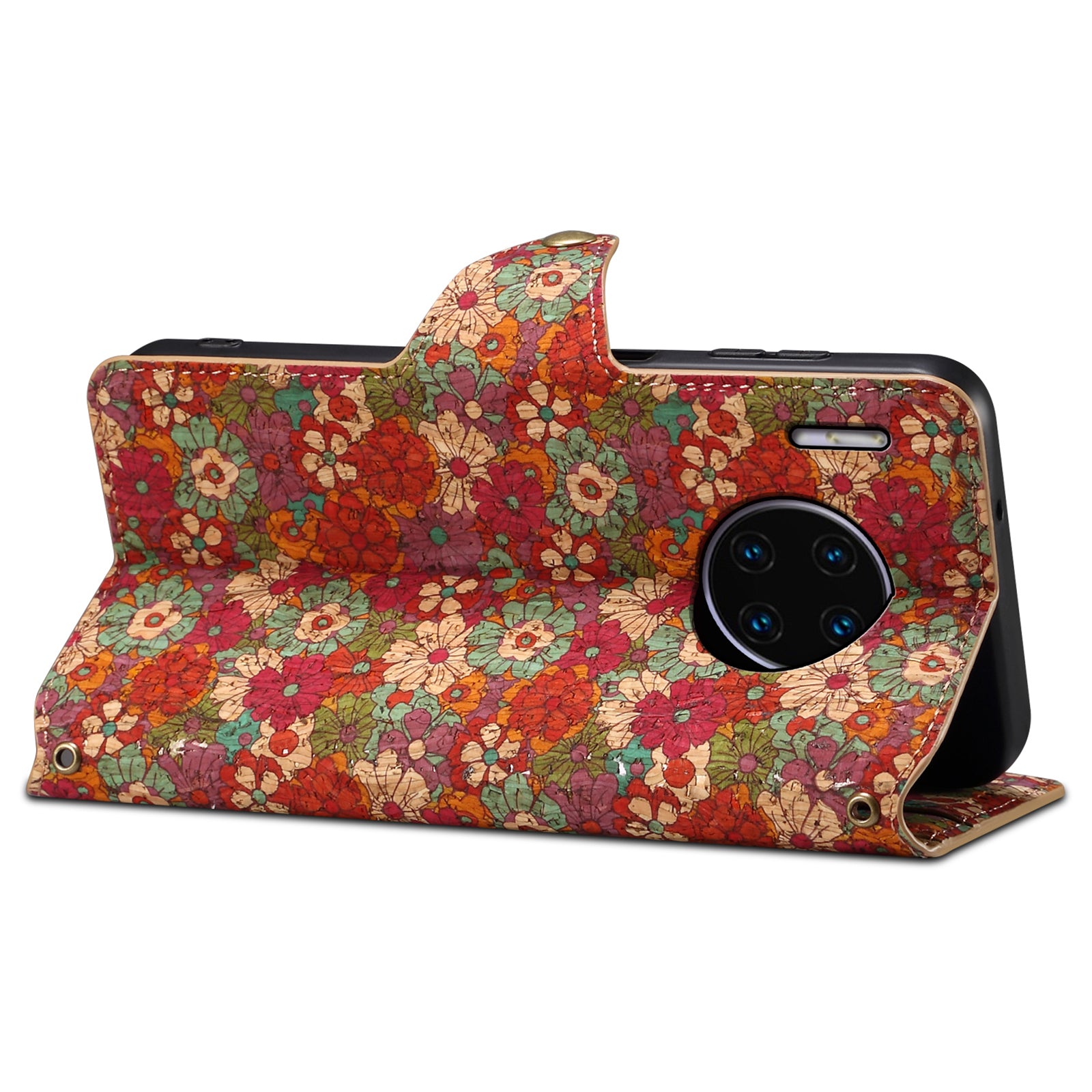 For Huawei Mate 30 Pro 4G / 5G Case Floral Pattern Folding Stand Leather Phone Cover