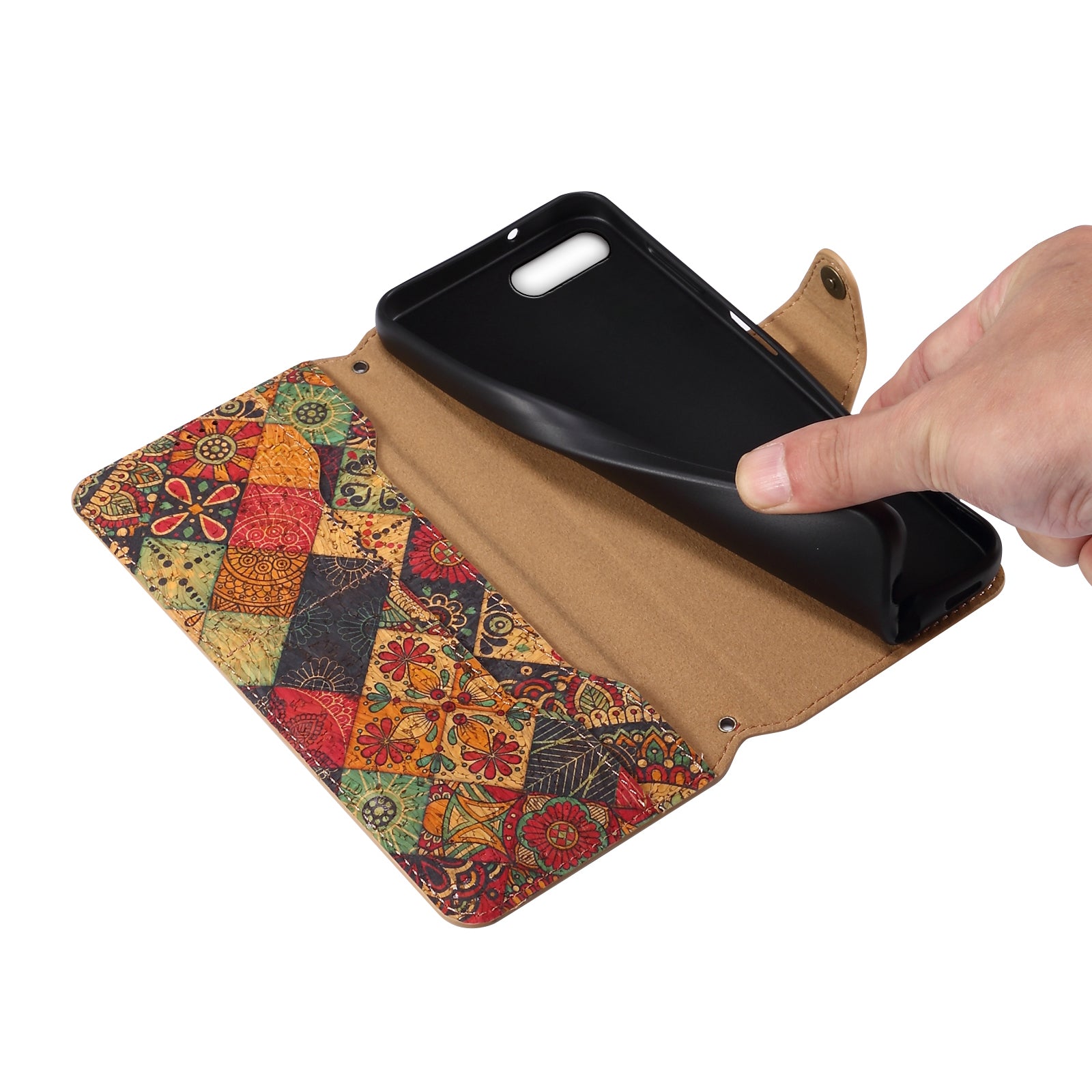 For iPhone 7 Plus / 8 Plus Case Floral Printing Anti-Drop Leather Phone Cover with Wallet