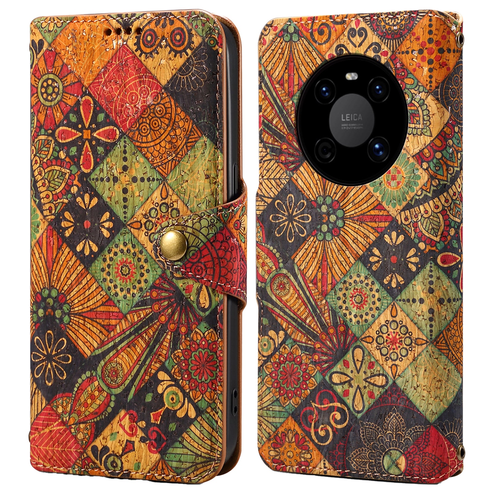 For Huawei Mate 40 Case PU Leather Floral Pattern Wallet Flip Phone Cover