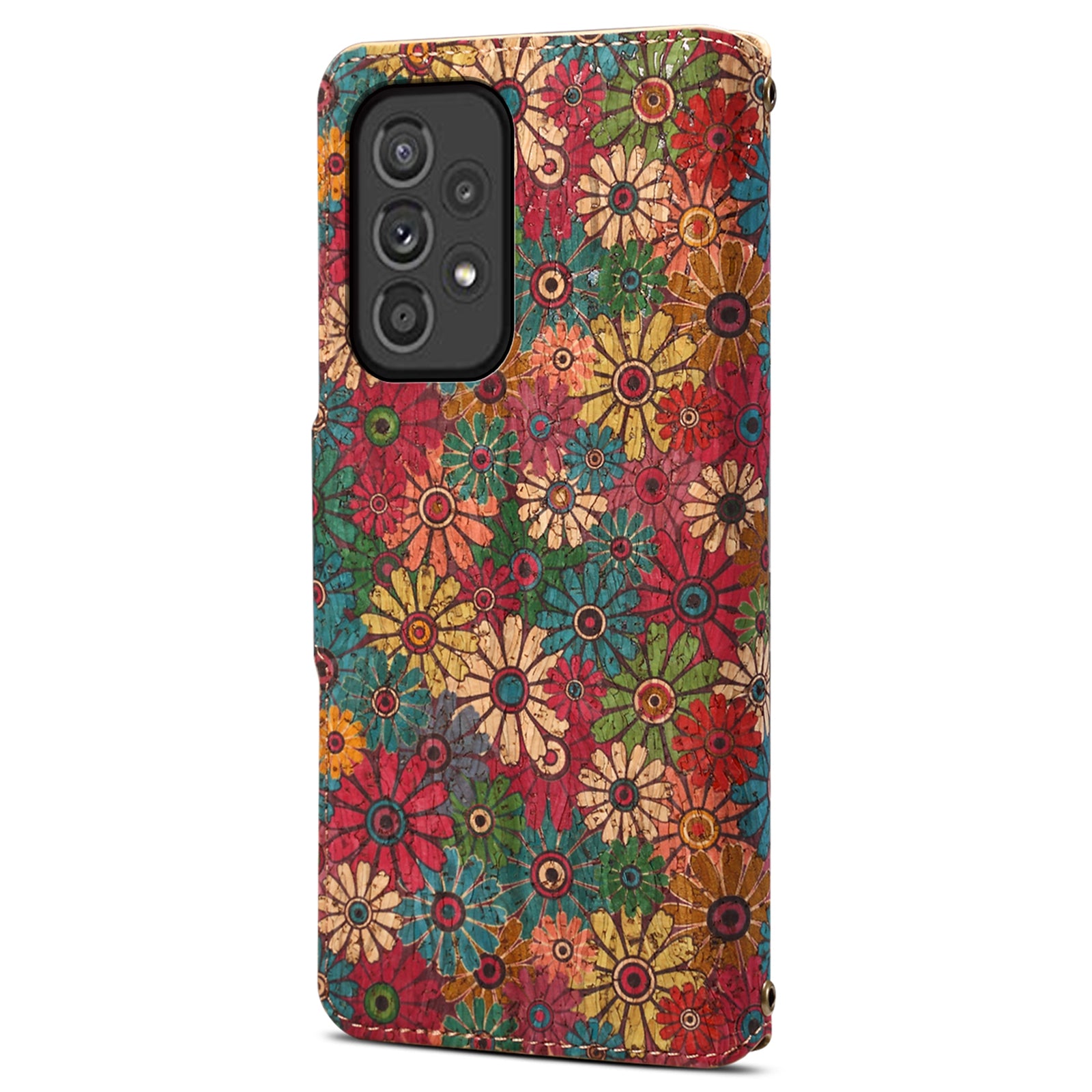 For Samsung Galaxy A33 5G Case PU Leather Floral Pattern Phone Cover with Card Holder Slot