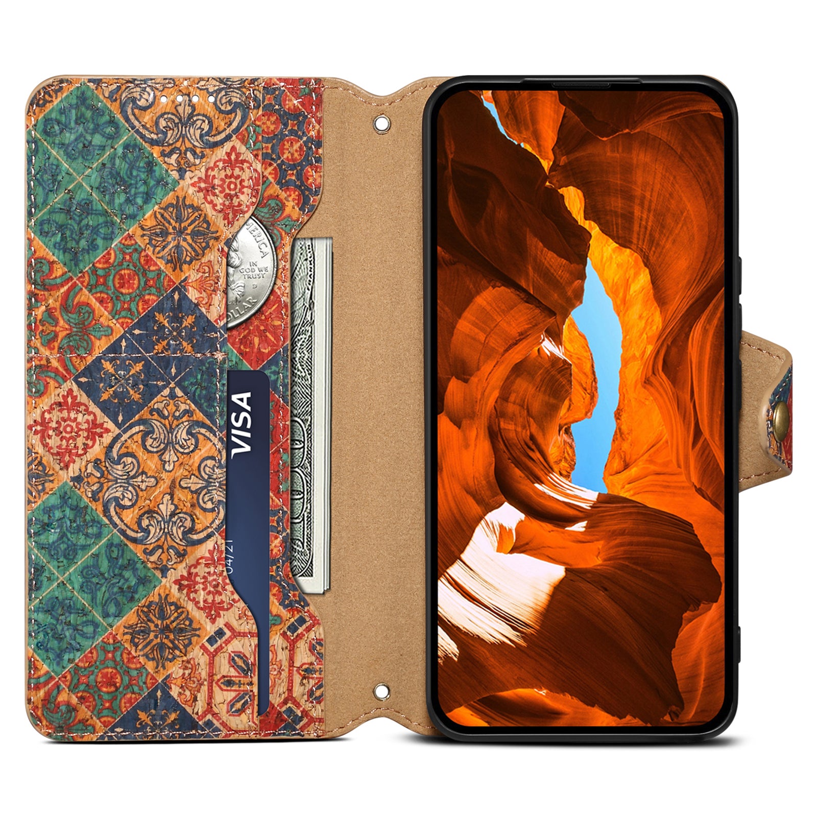 For iPhone 11 Wallet Phone Case Floral Printing Anti-Scratch Leather Cover with Stand