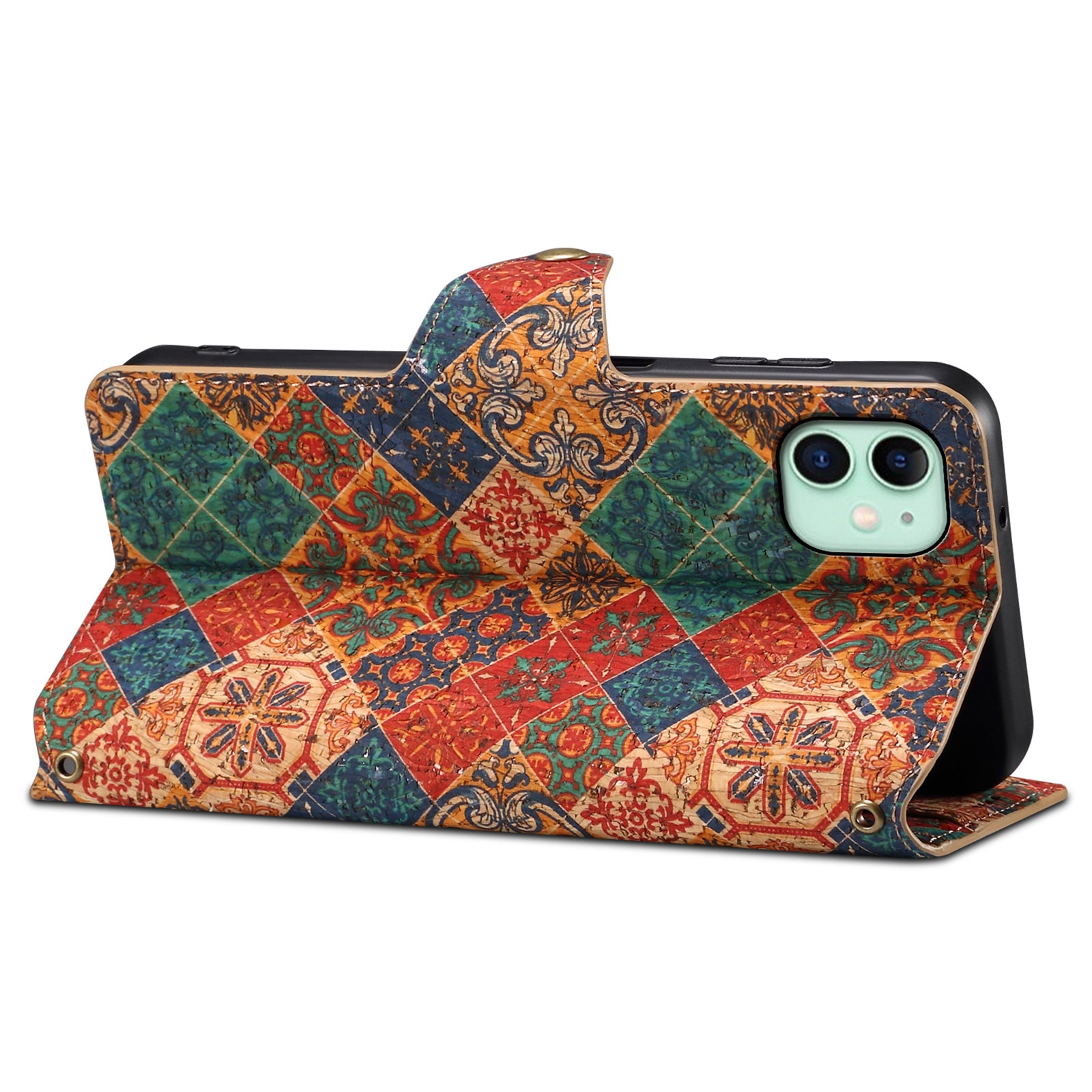 For iPhone 11 Wallet Phone Case Floral Printing Anti-Scratch Leather Cover with Stand