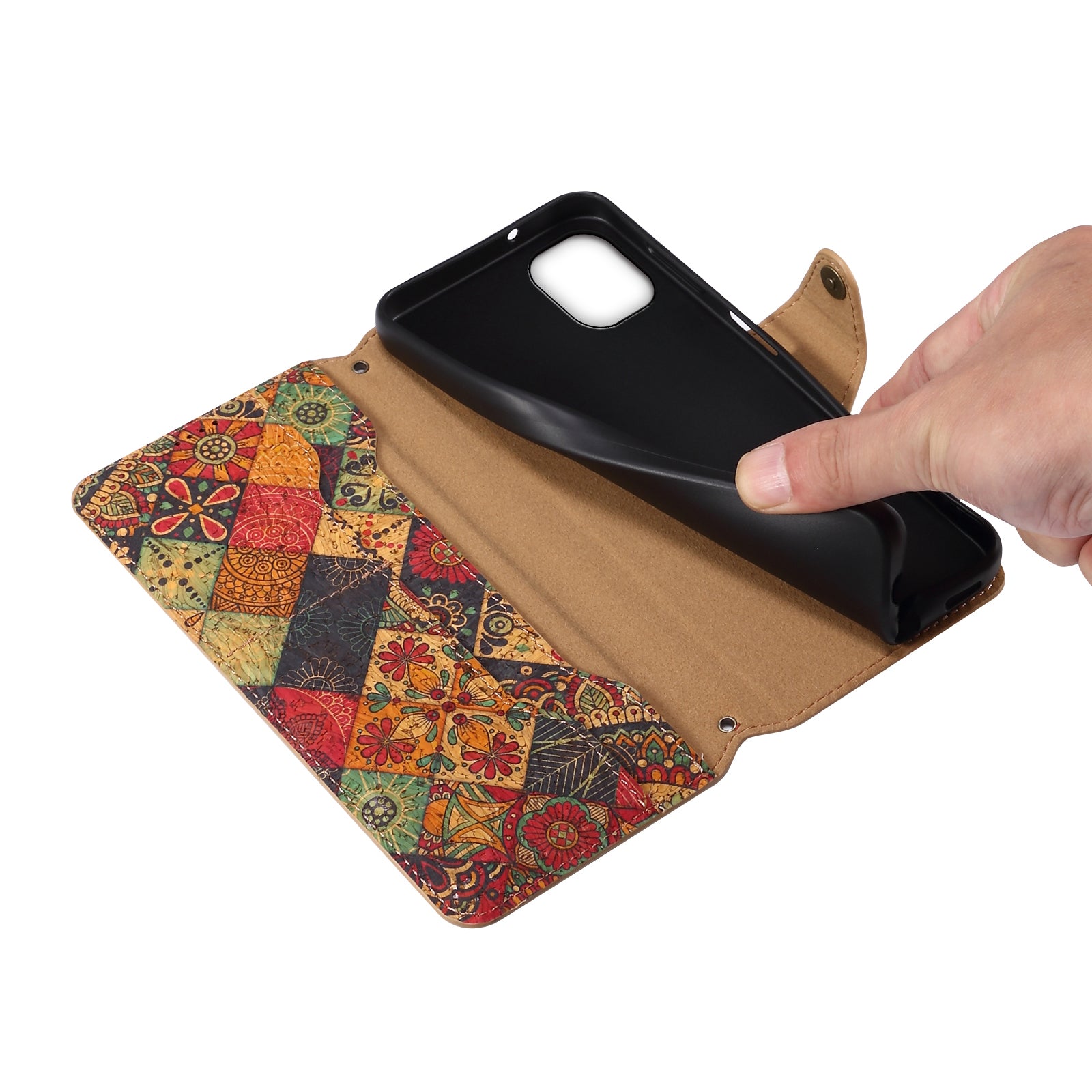 For iPhone 11 Wallet Phone Case Floral Printing Anti-Scratch Leather Cover with Stand