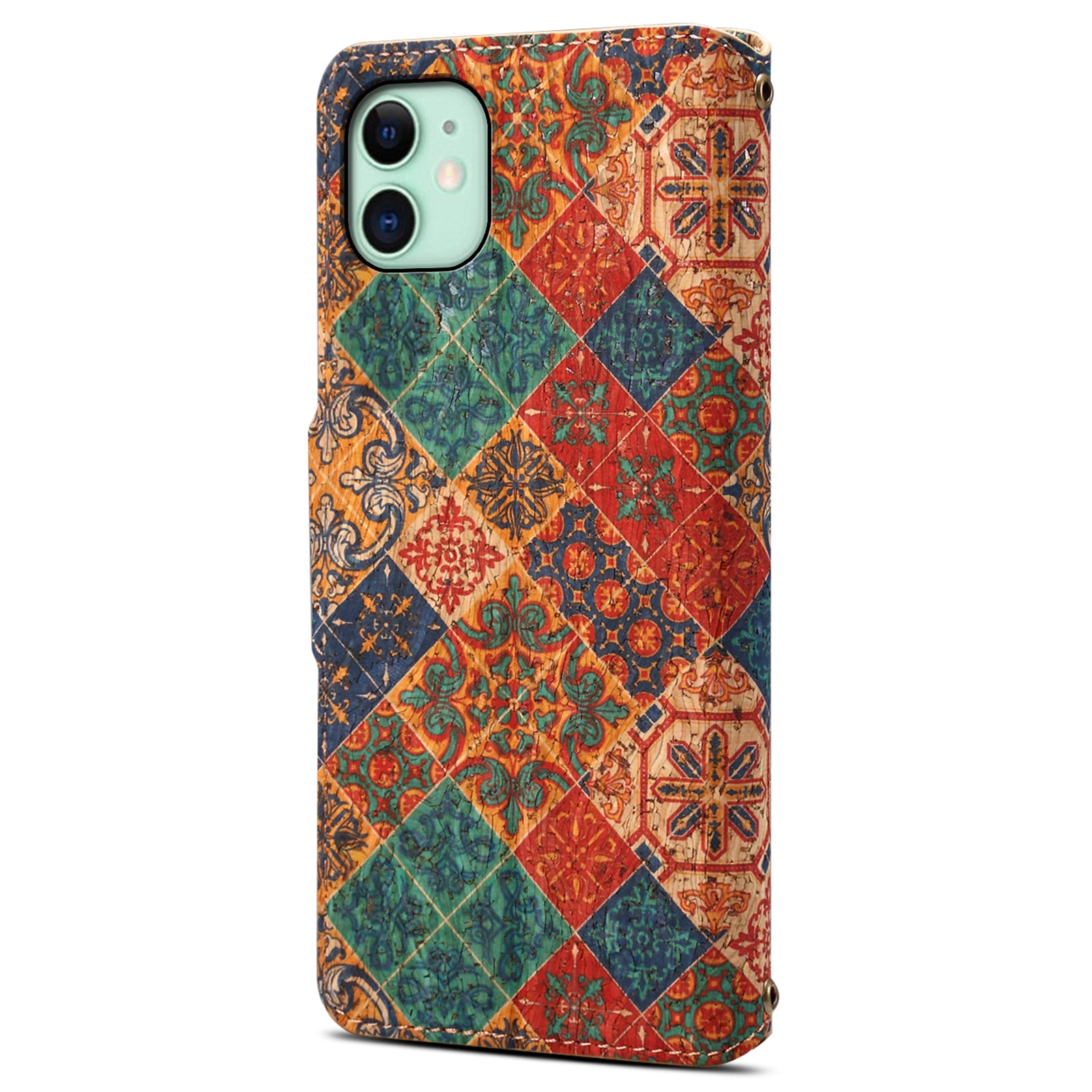 For iPhone 11 Wallet Phone Case Floral Printing Anti-Scratch Leather Cover with Stand