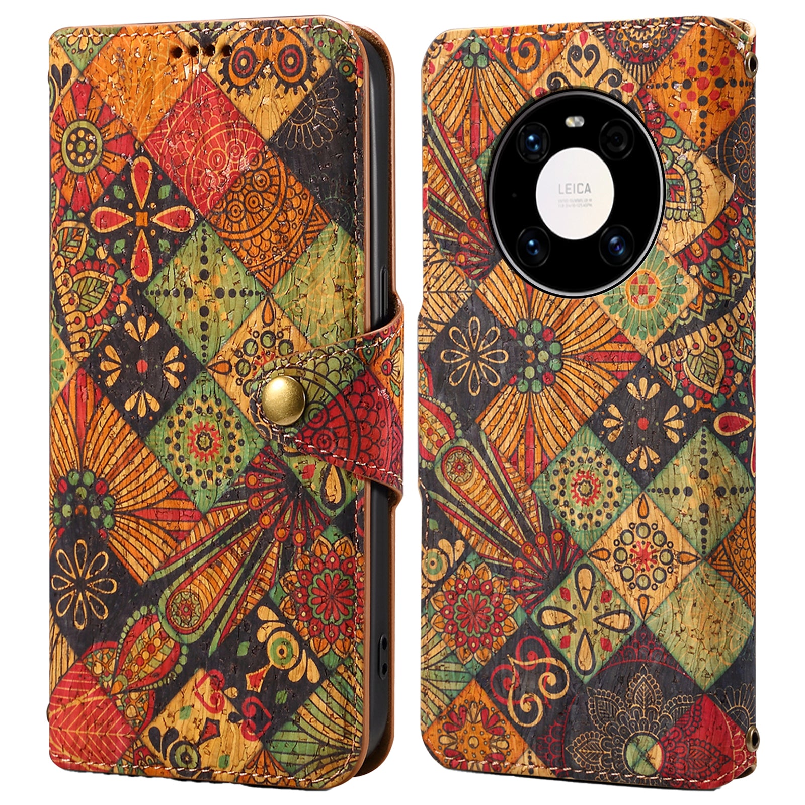 For Huawei Mate 40 Pro 5G / 40 Pro 4G Case Flower Printing Leather Wallet Phone Cover with Stand