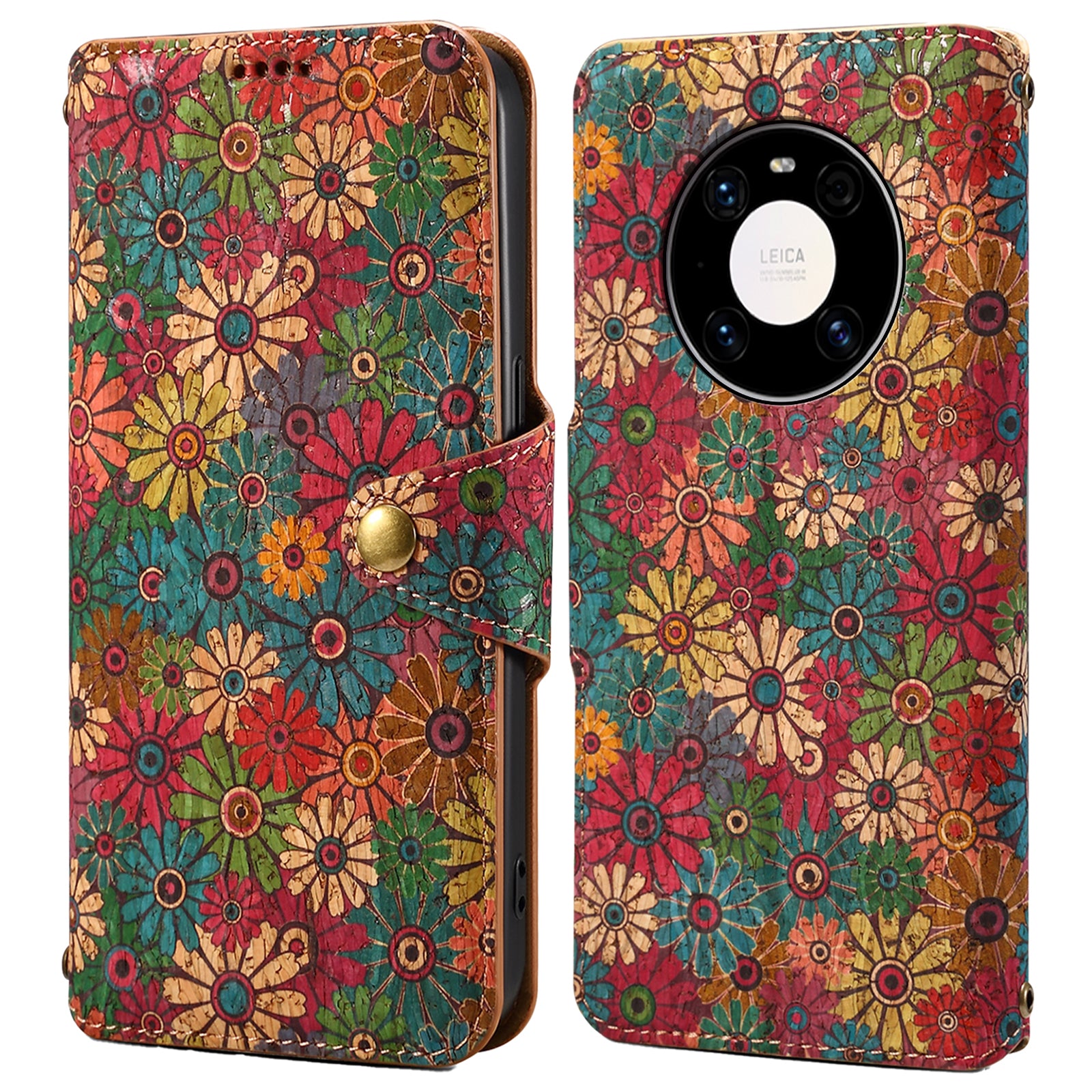 For Huawei Mate 40 Pro 5G / 40 Pro 4G Case Flower Printing Leather Wallet Phone Cover with Stand