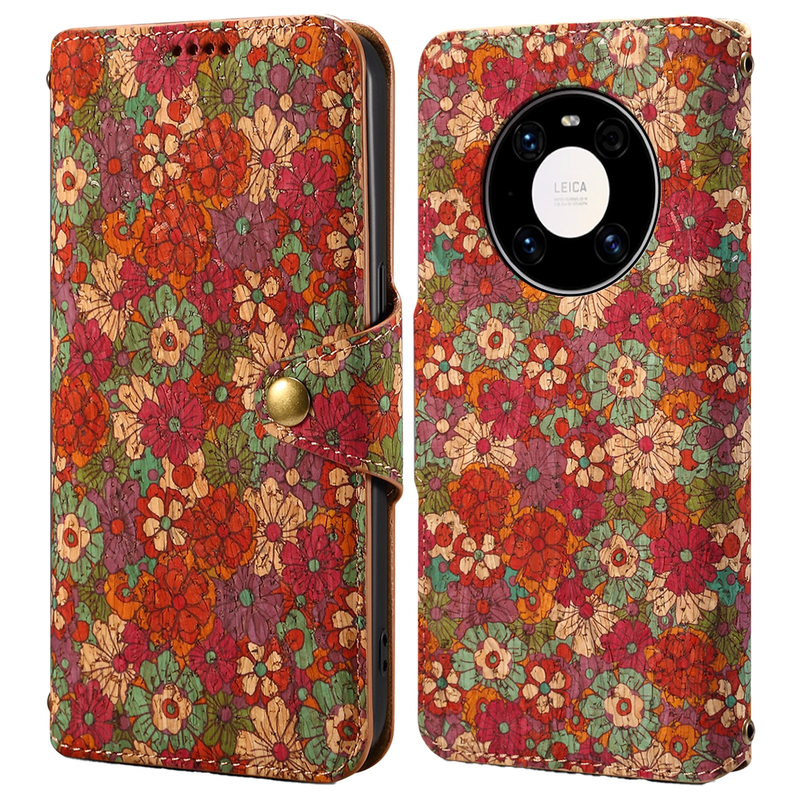 For Huawei Mate 40 Pro 5G / 40 Pro 4G Case Flower Printing Leather Wallet Phone Cover with Stand