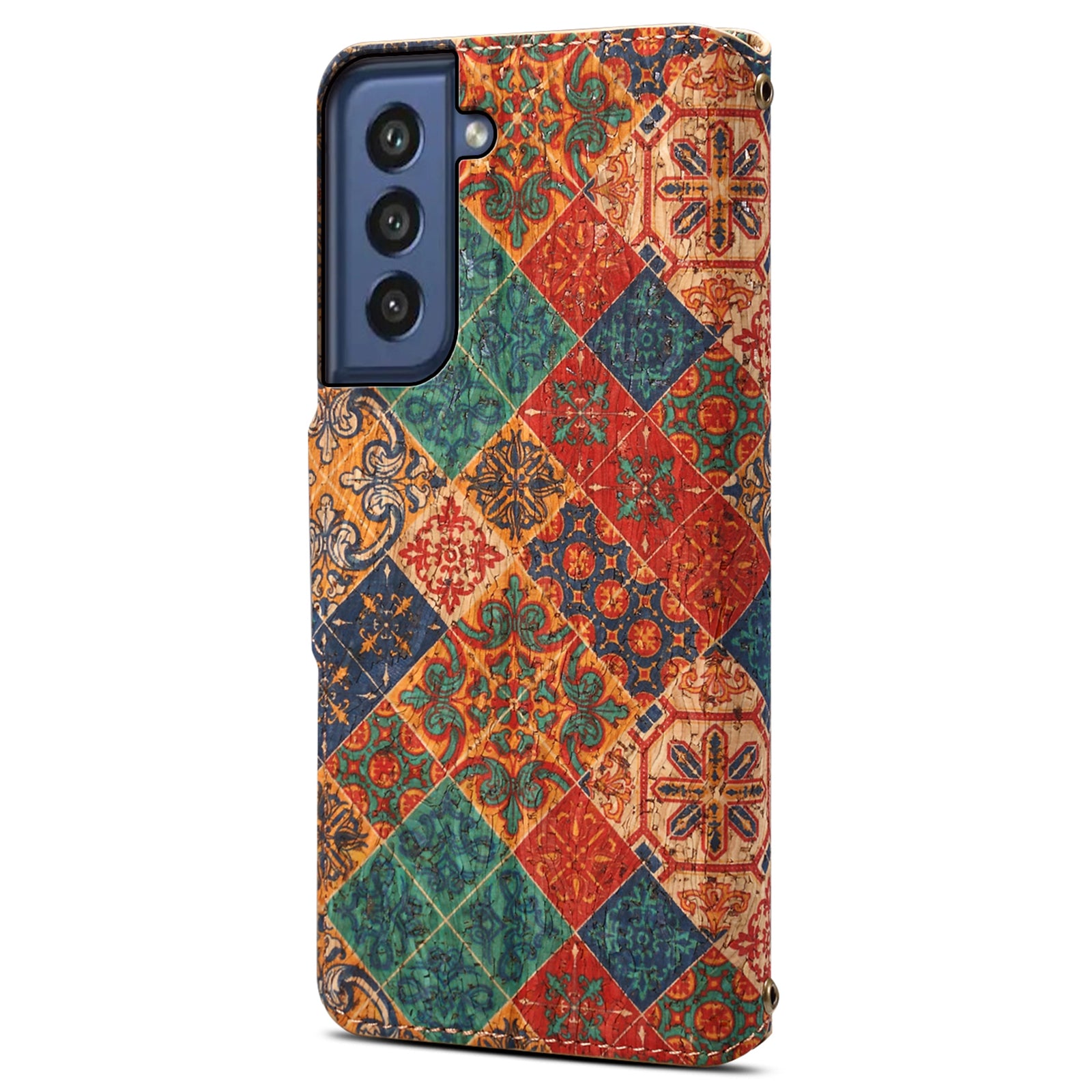 For Samsung Galaxy S21 FE 5G Case Flower Print Pattern Design PU Leather Phone Cover