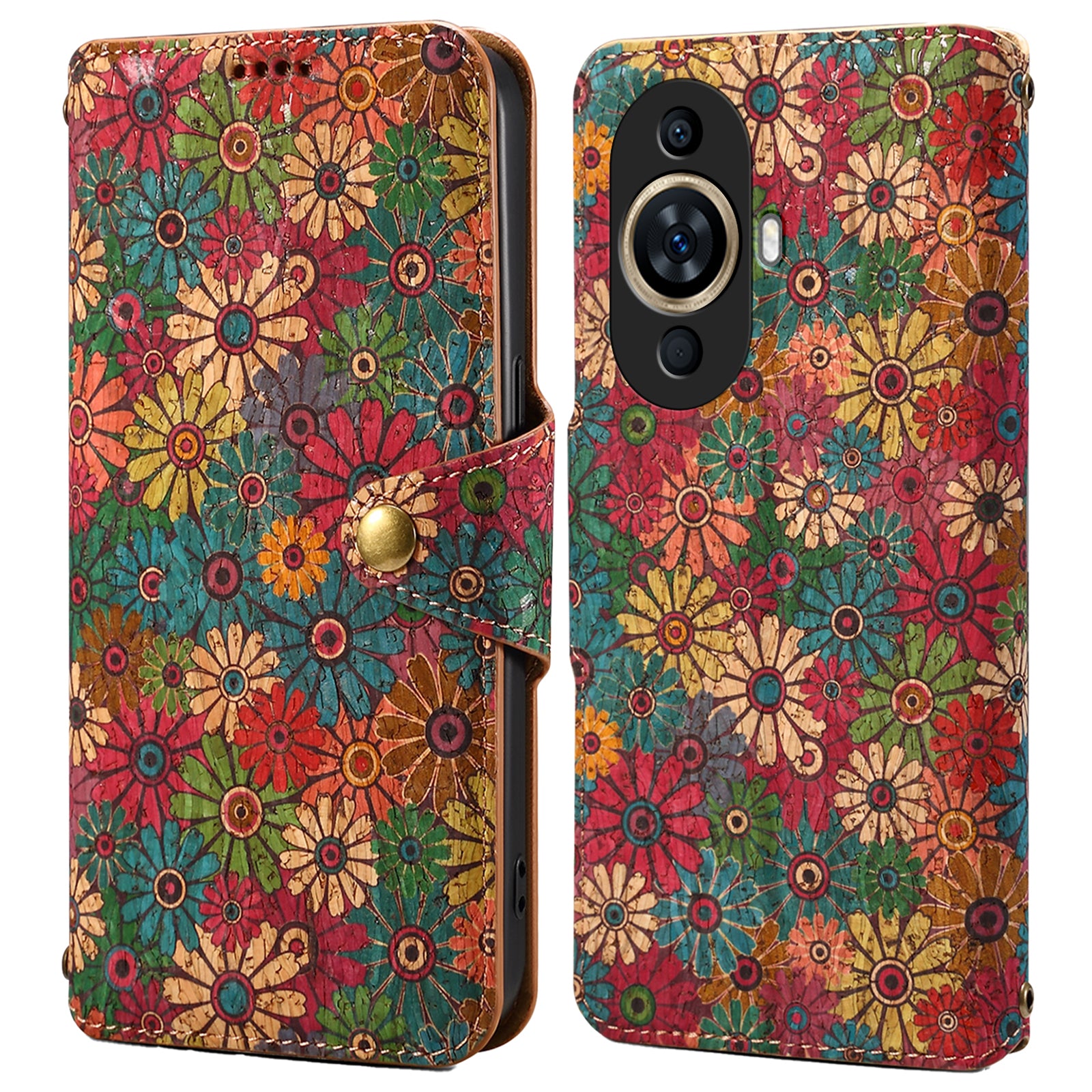 For Huawei nova 11 / nova 12s 4G / nova 12 Lite 4G Leather Case Flower Printing Stand Wallet Phone Cover