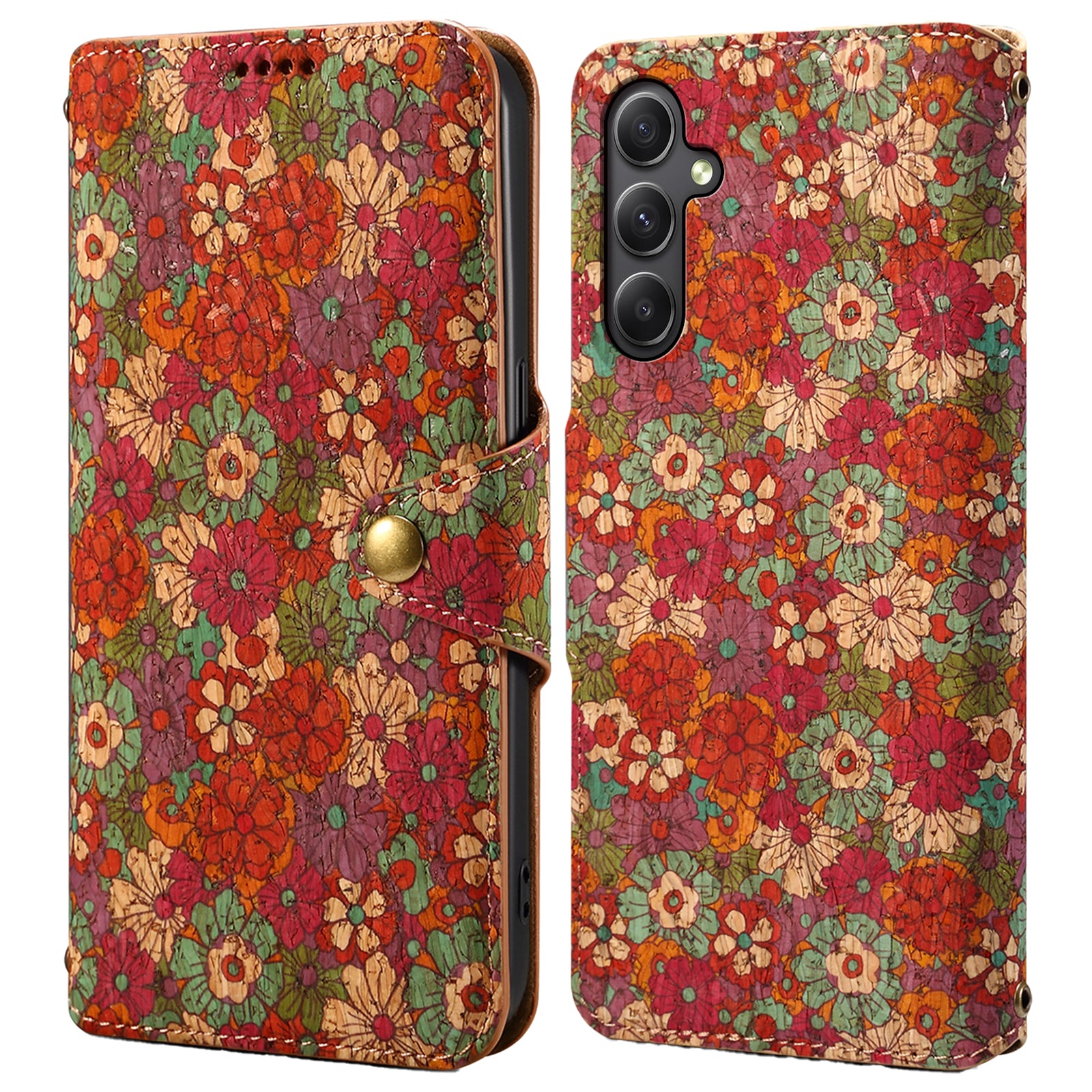 For Samsung Galaxy A34 5G Wallet Case Flower Printed Leather Flip Phone Cover