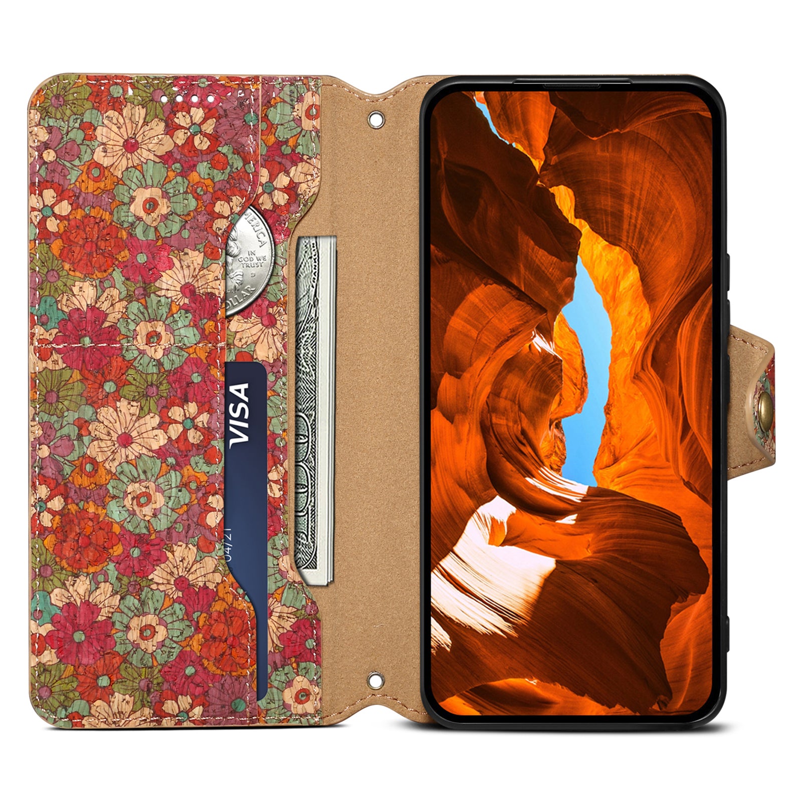 For Samsung Galaxy A34 5G Wallet Case Flower Printed Leather Flip Phone Cover