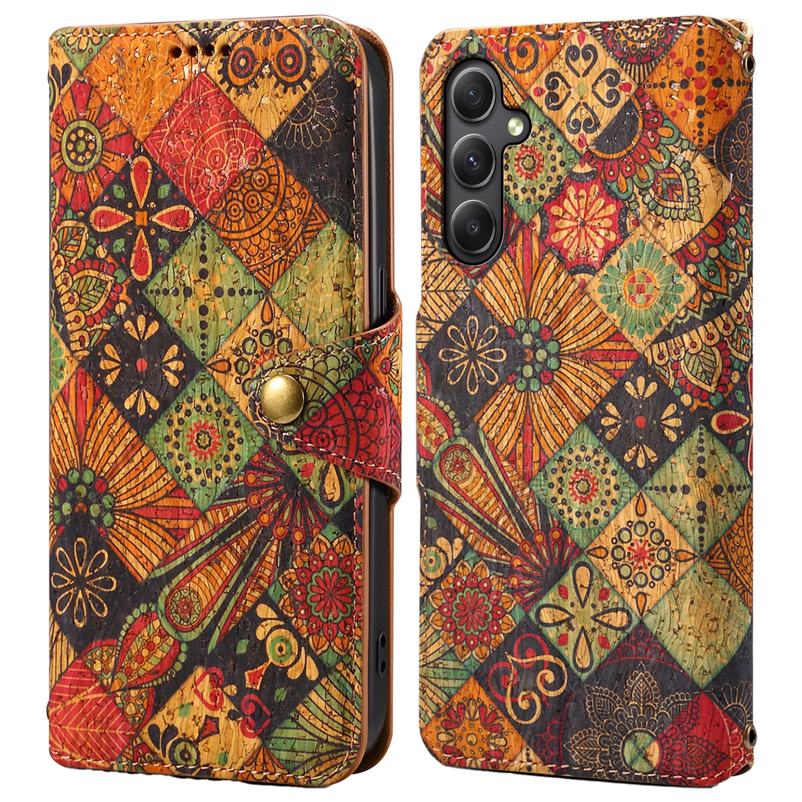 For Samsung Galaxy A34 5G Wallet Case Flower Printed Leather Flip Phone Cover