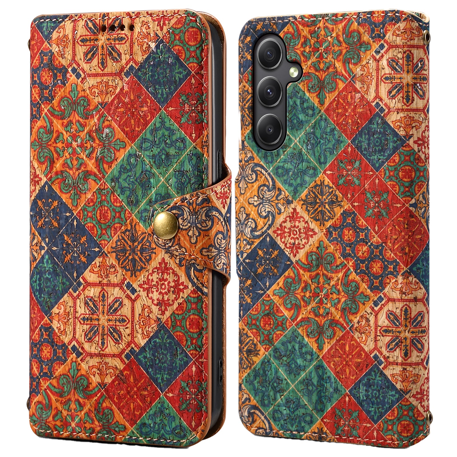 For Samsung Galaxy A34 5G Wallet Case Flower Printed Leather Flip Phone Cover