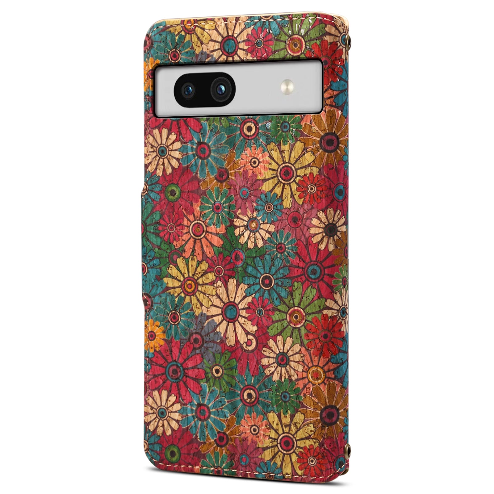 For Google Pixel 7a Case Printing Flower Design Leather Magnetic Closure Phone Cover