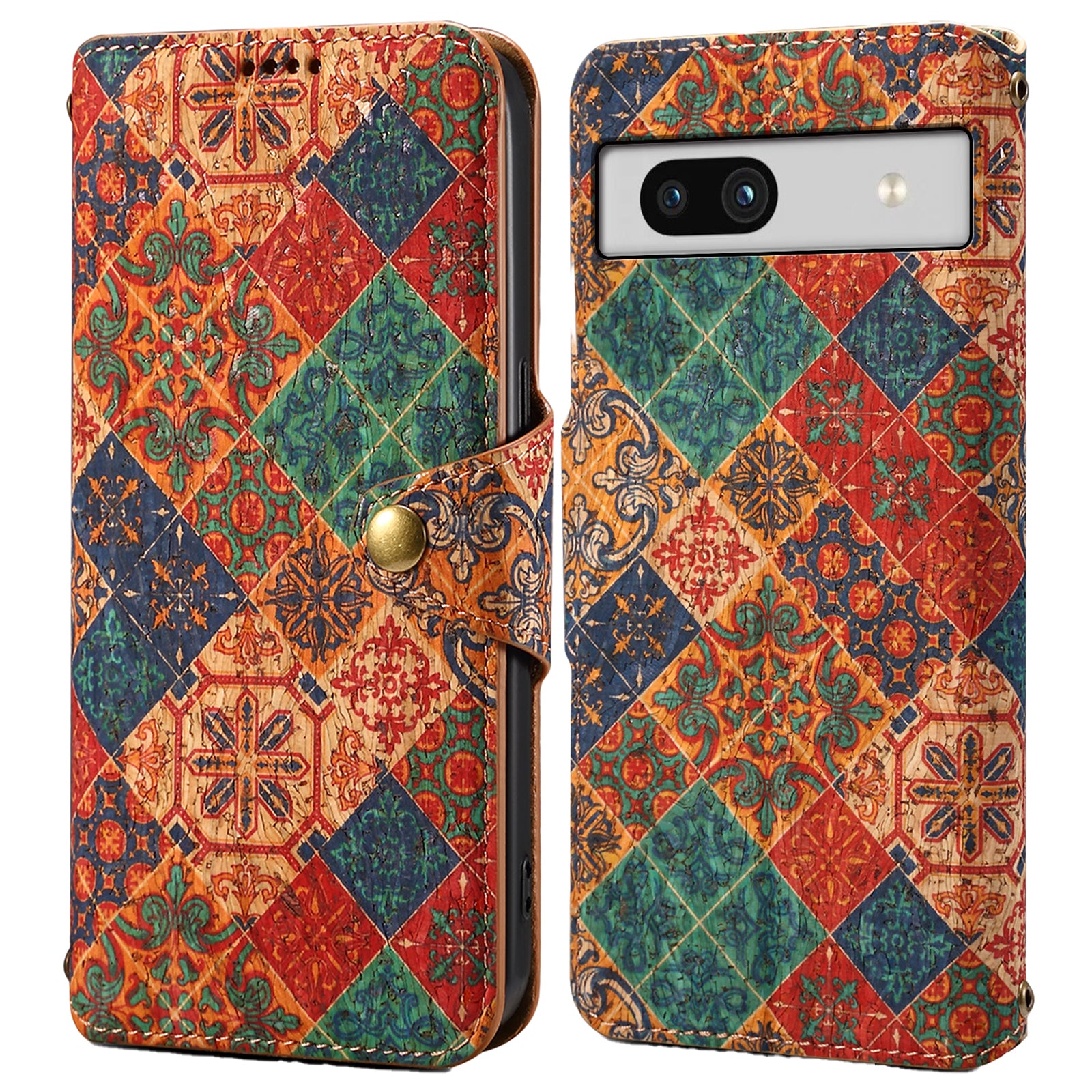 For Google Pixel 7a Case Printing Flower Design Leather Magnetic Closure Phone Cover