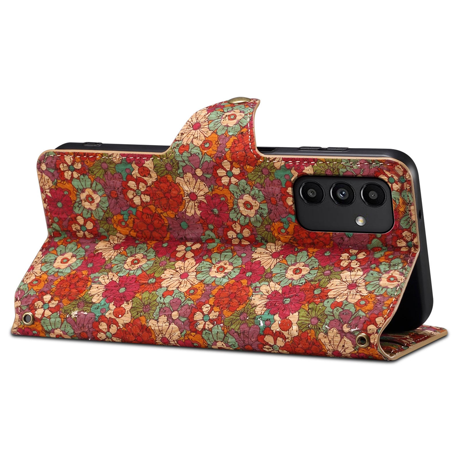 For Samsung Galaxy A13 5G Flower Phone Case Folding Stand Leather Phone Cover