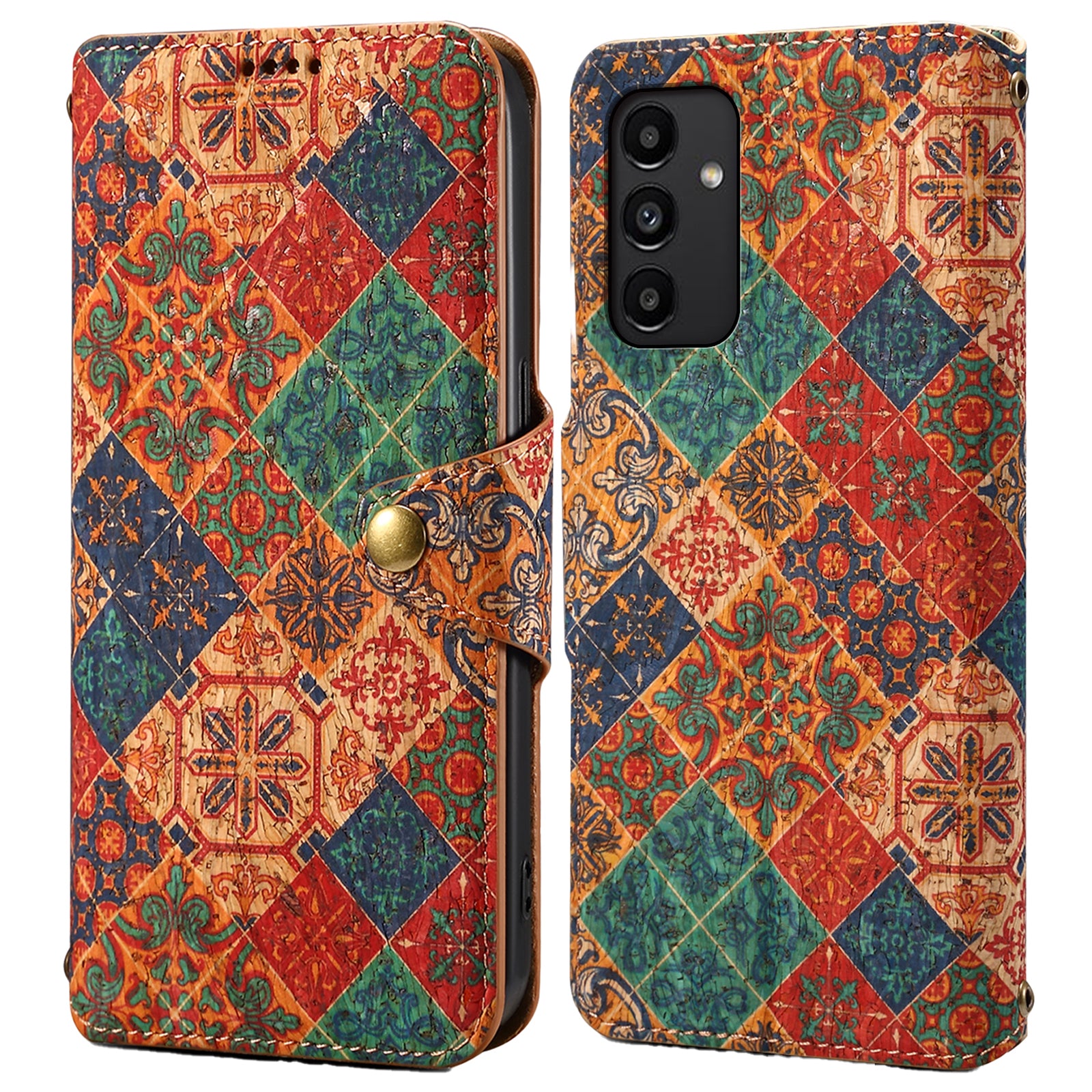 For Samsung Galaxy A13 5G Flower Phone Case Folding Stand Leather Phone Cover