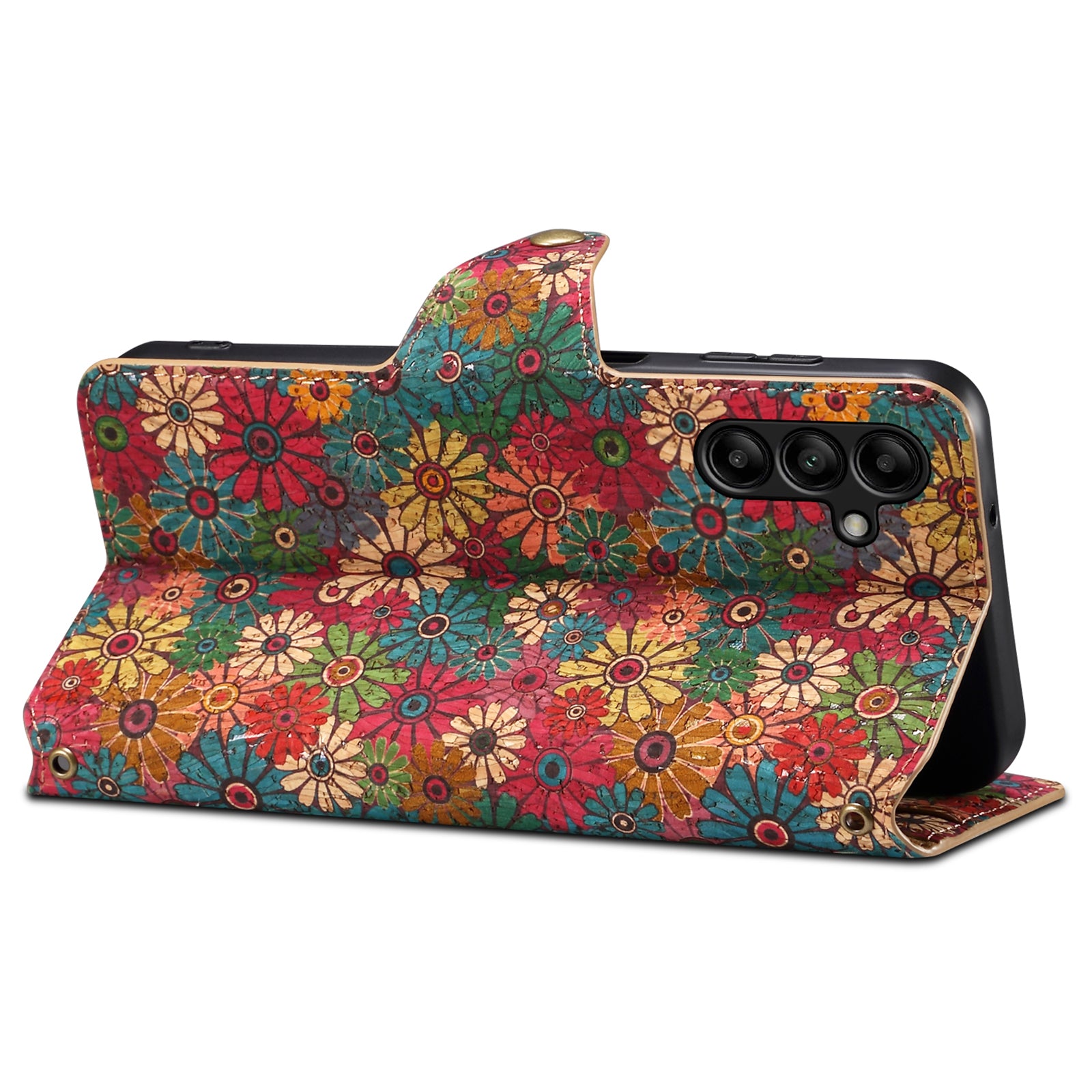 For Samsung Galaxy A05s 4G Case with Card Holder PU Leather Floral Protective Phone Cover