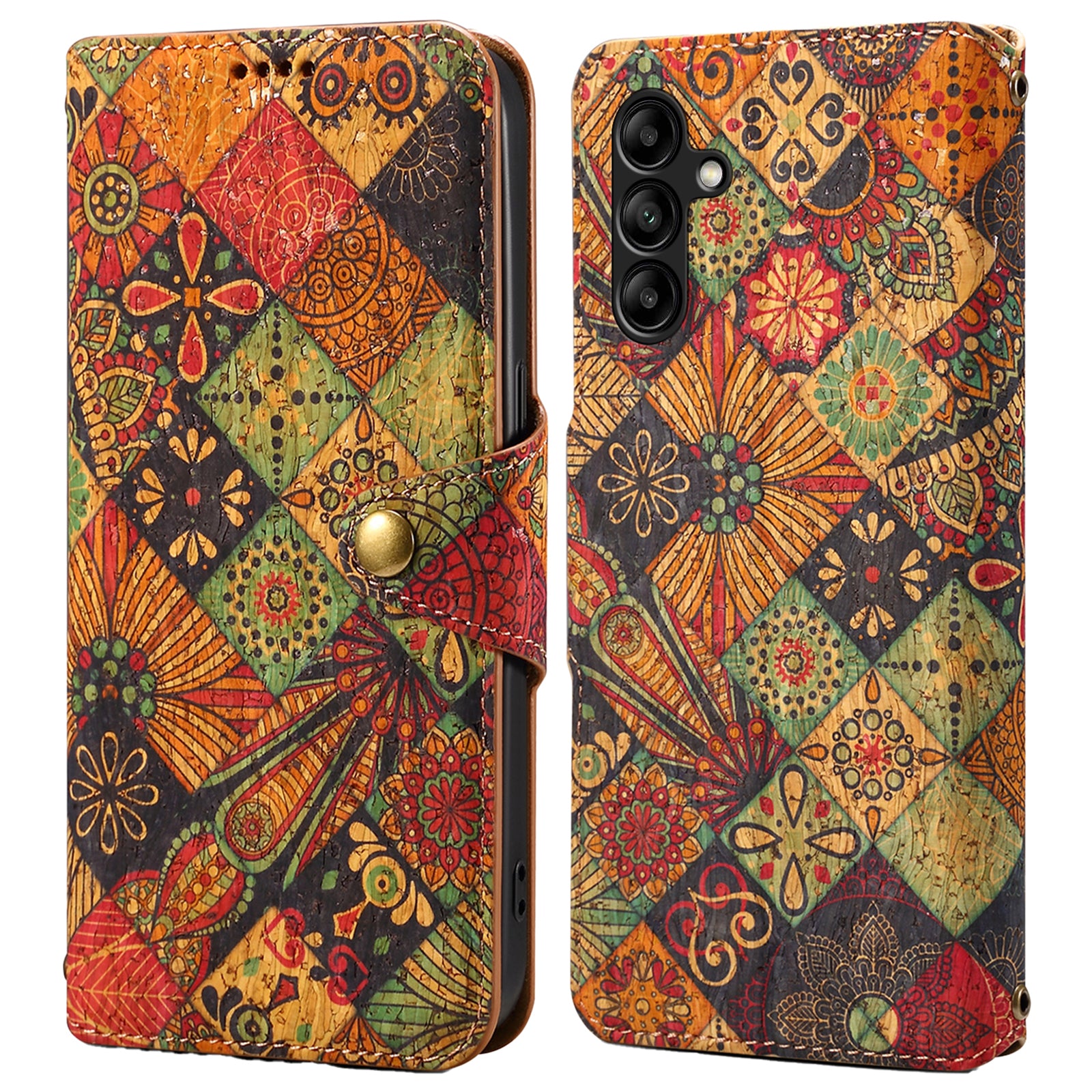 For Samsung Galaxy A05s 4G Case with Card Holder PU Leather Floral Protective Phone Cover