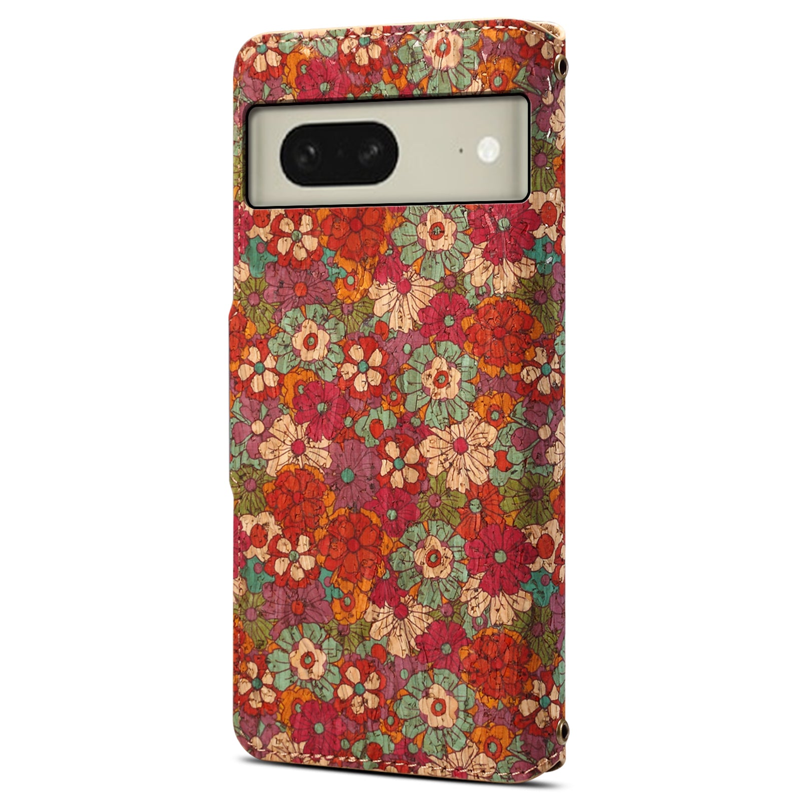 For Google Pixel 8 Case PU Leather Flip Protective Phone Cover Printed Floral Pattern