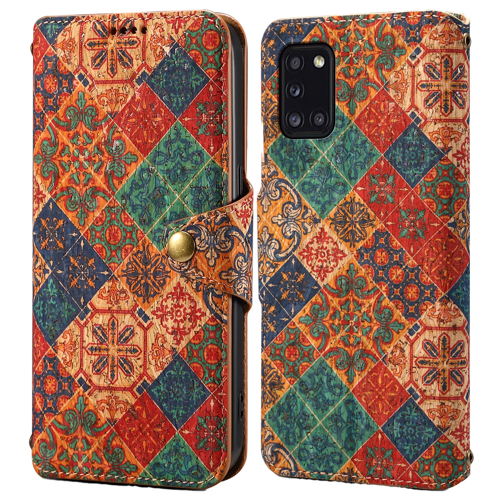 For Samsung Galaxy A31 Case Flower Pattern Folio PU Leather Dropproof Phone Cover