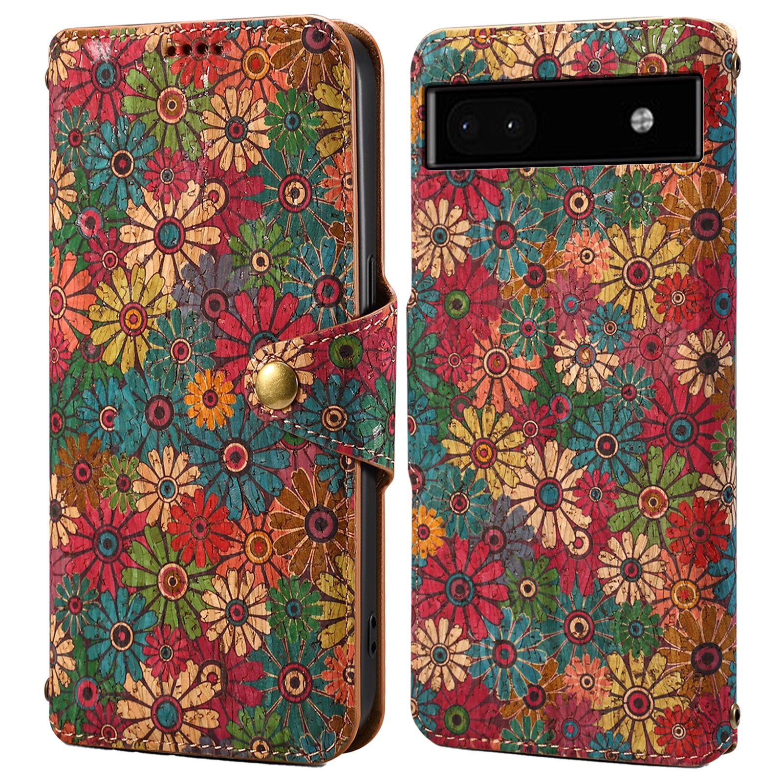 For Google Pixel 6a Wallet Case Pattern Printing Leather Phone Case with Stand