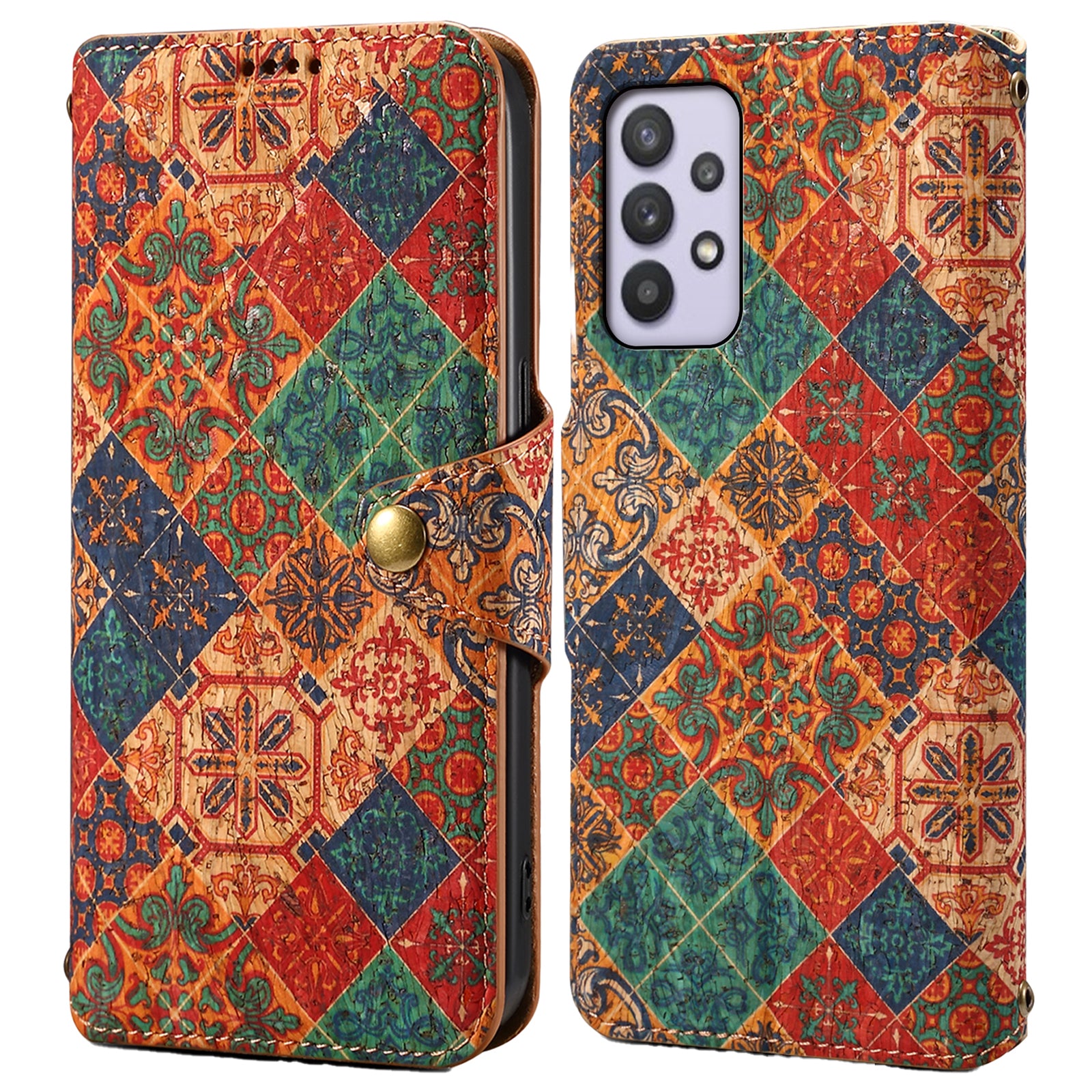 For Samsung Galaxy A32 5G / M32 5G Wallet Phone Case Pattern Printing Leather Flip Cover with Stand