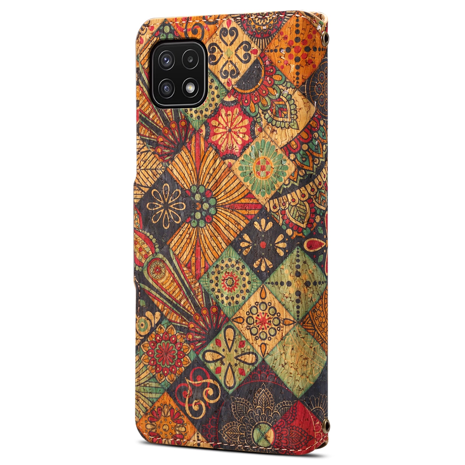 For Samsung Galaxy A22 5G (EU Version) Stand Case Flower Printing Leather Wallet Phone Cover
