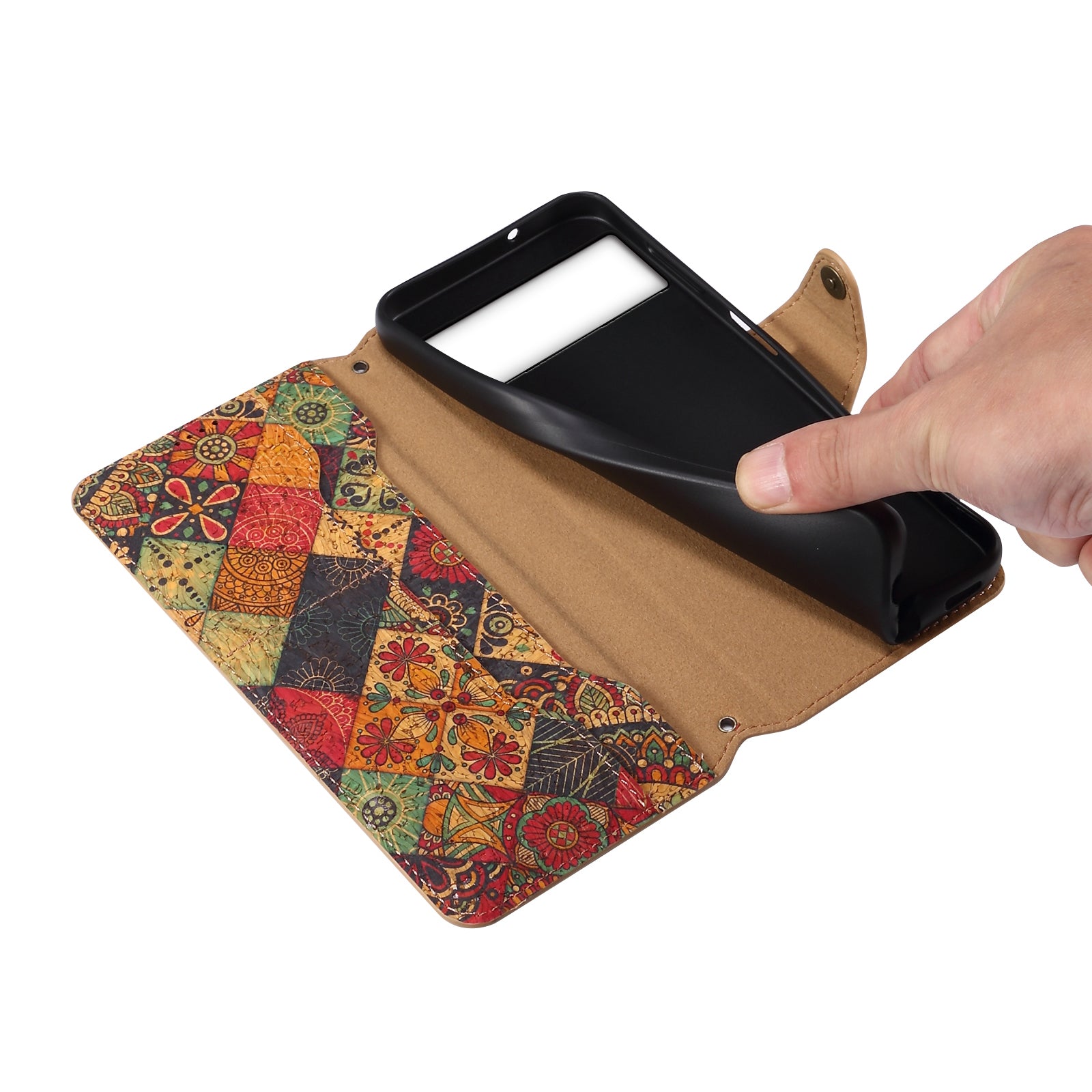 For Google Pixel 6 Leather Case Floral Printing Wallet Phone Cover with Stand