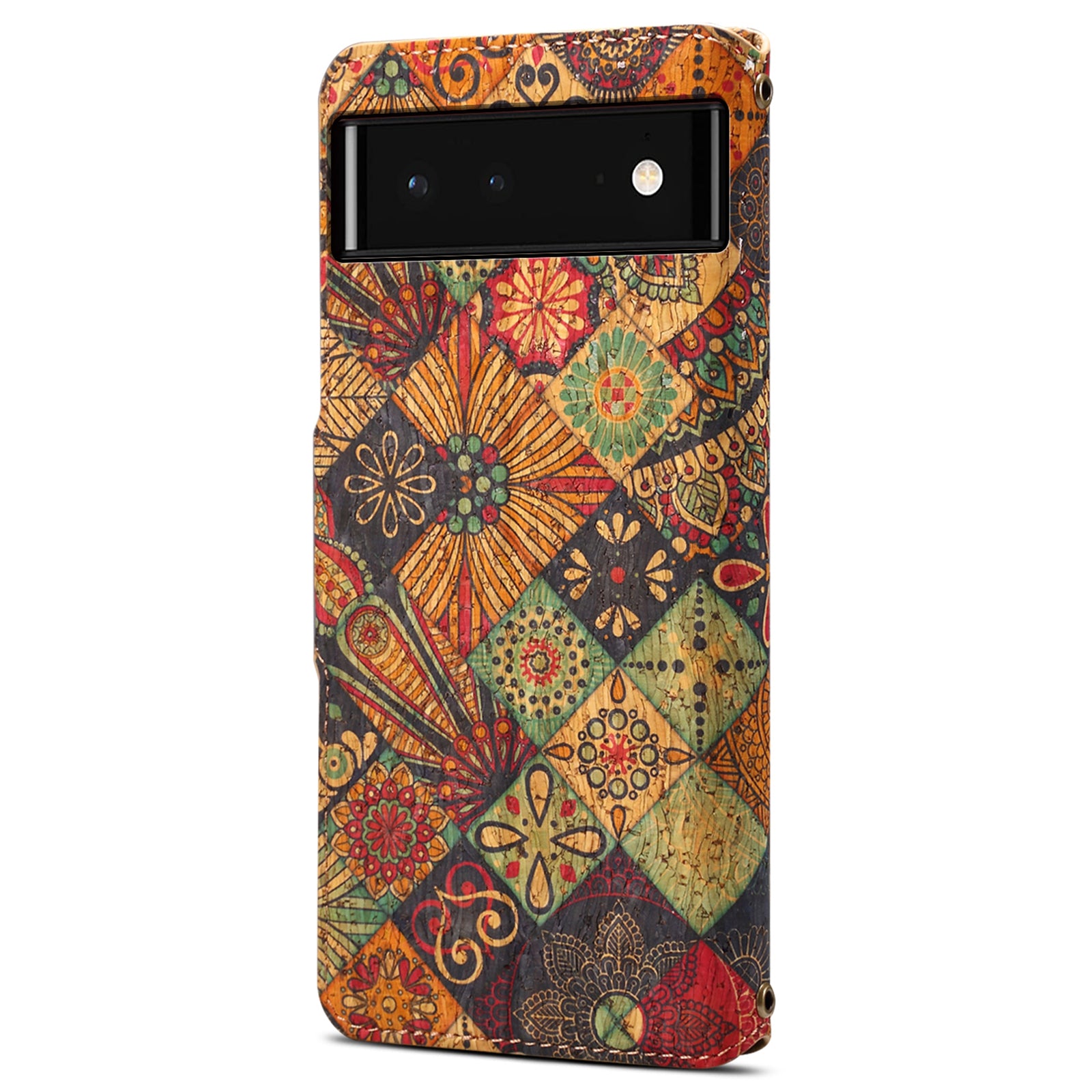 For Google Pixel 6 Leather Case Floral Printing Wallet Phone Cover with Stand