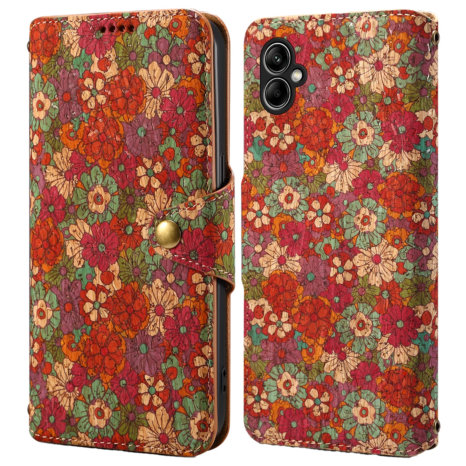 For Samsung Galaxy A05 4G Phone Case Floral Printing Wallet Leather Cover with Stand