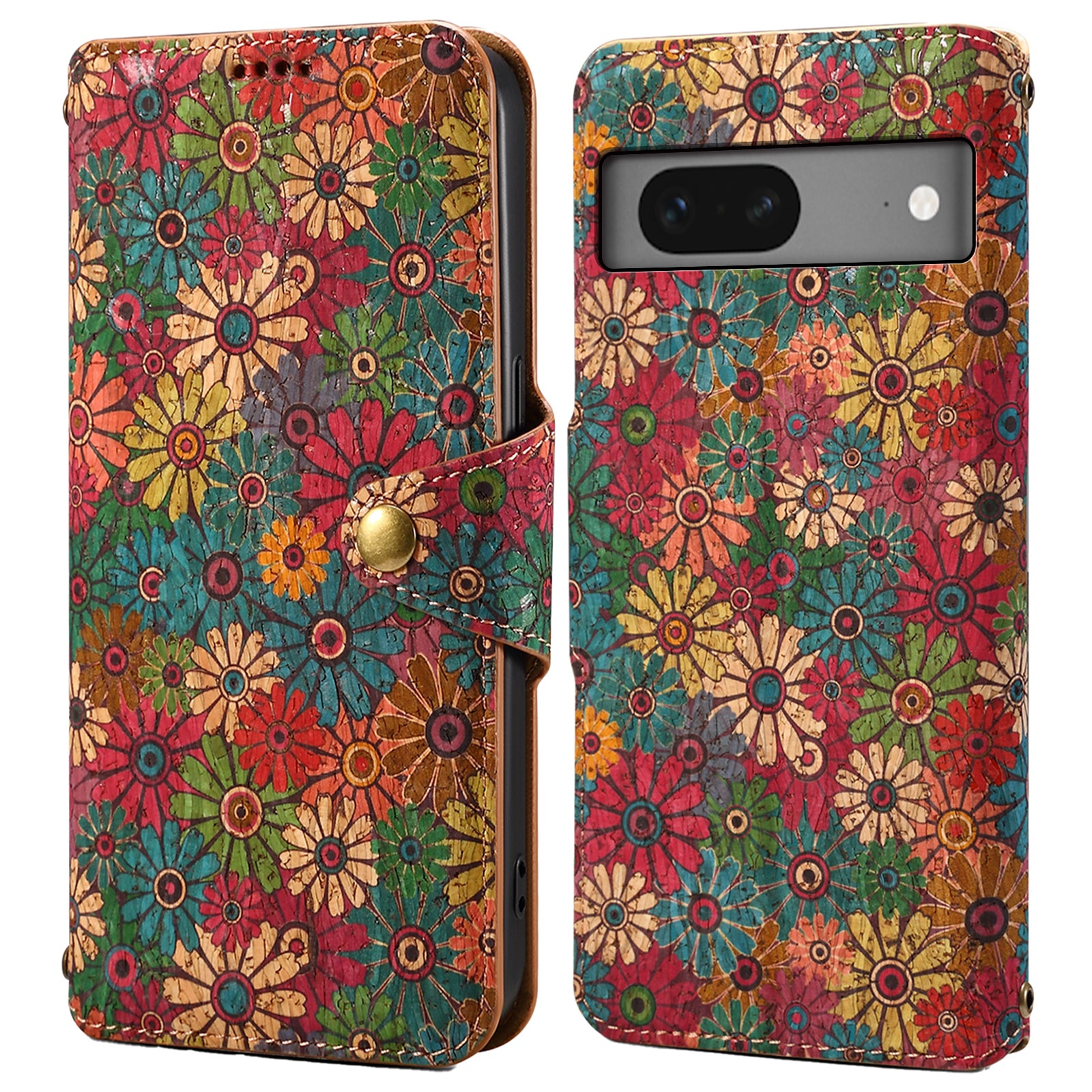 For Google Pixel 7 5G Case Floral Printing Leather Phone Cover with Wallet