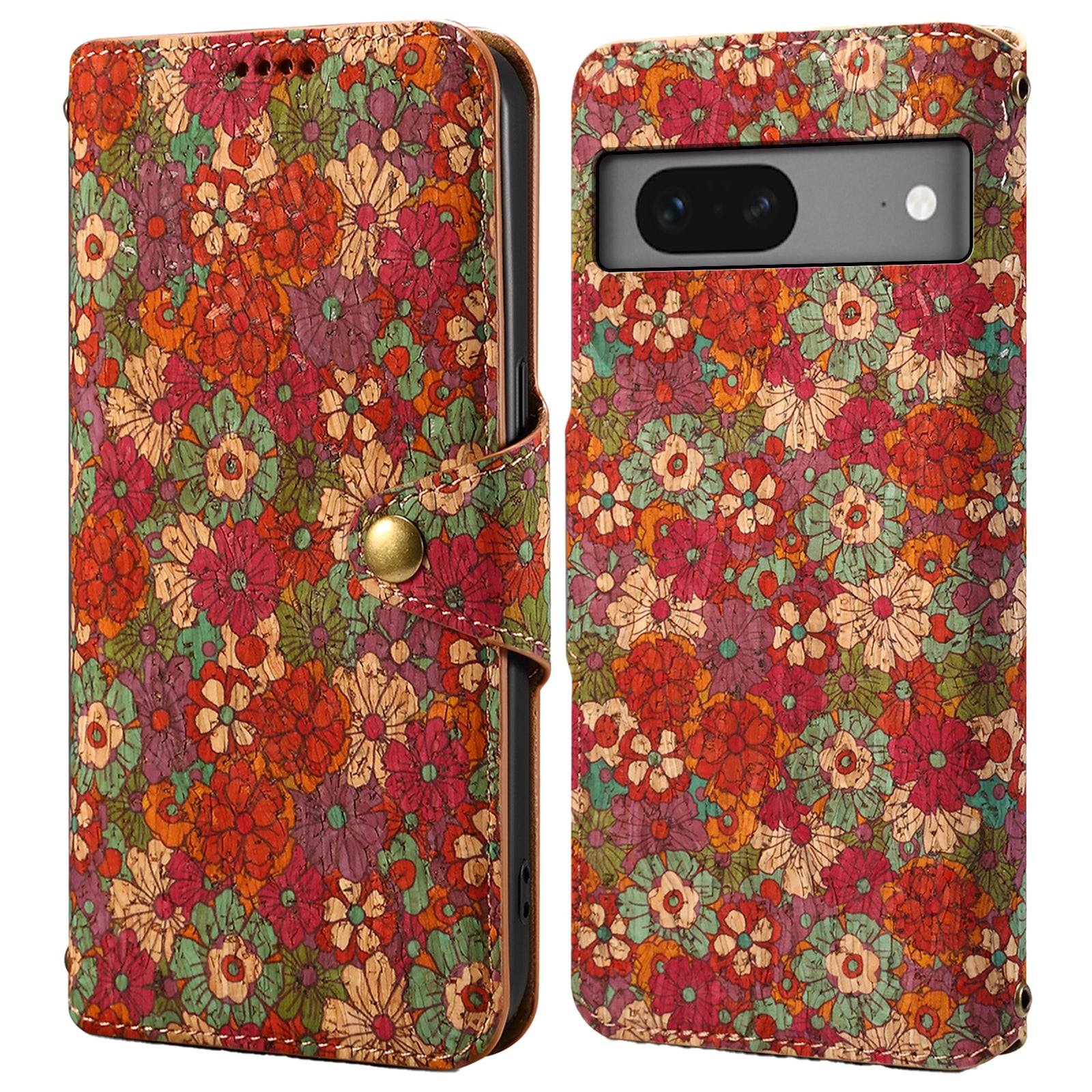 For Google Pixel 7 5G Case Floral Printing Leather Phone Cover with Wallet