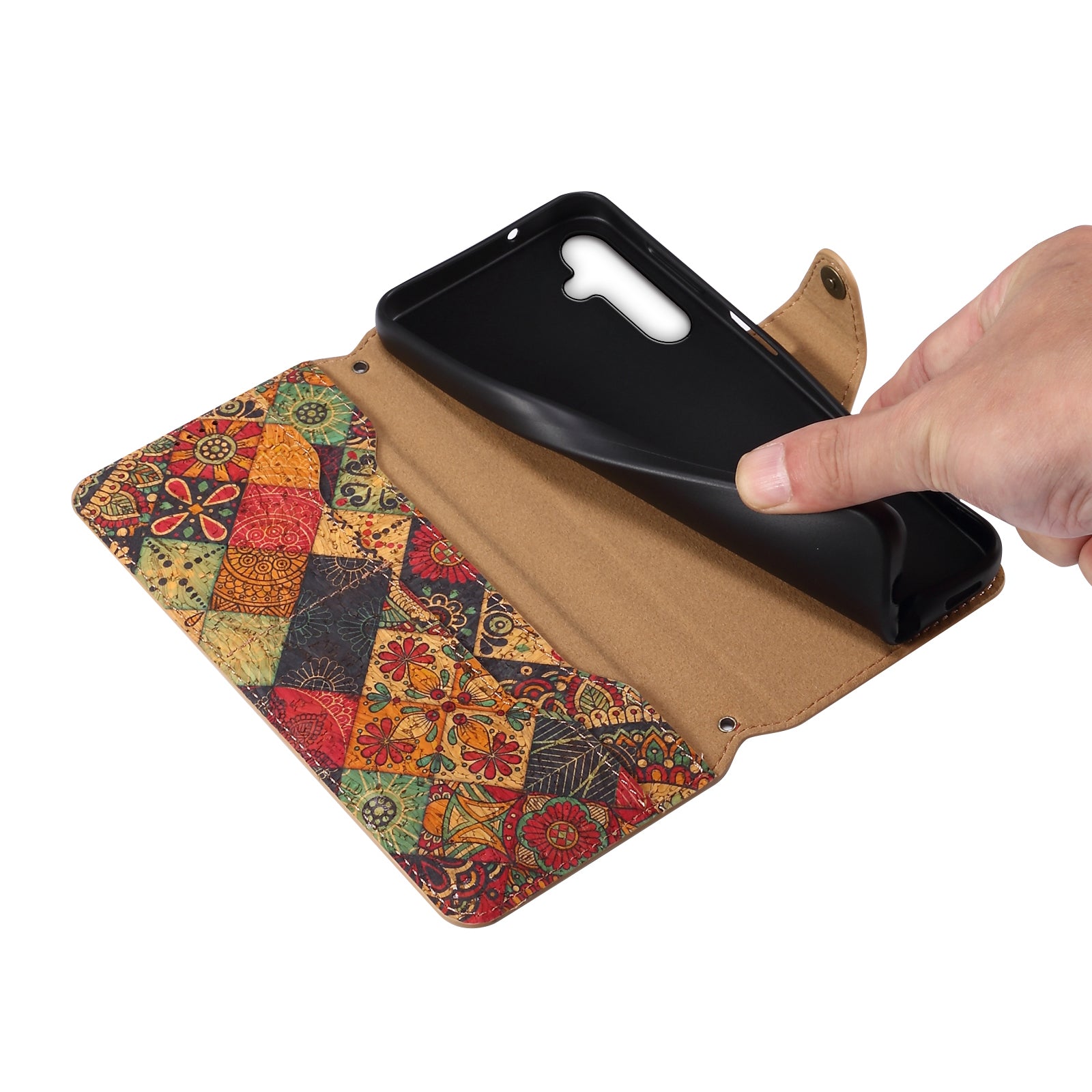 For Samsung Galaxy A24 4G (162.1 x 77.6 x 8.3mm) Wallet Phone Case Floral Printing Stand Leather Flip Cover