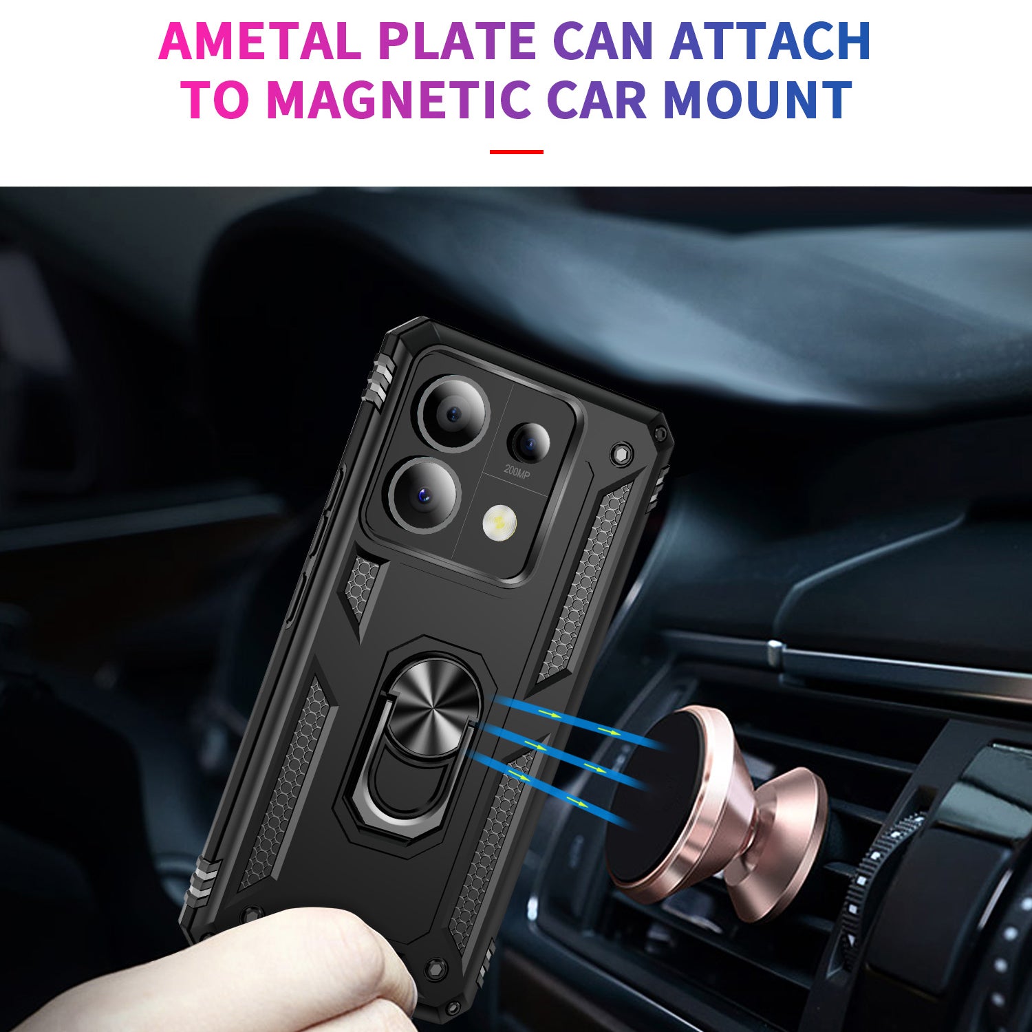 For Xiaomi Redmi Note 13 Pro 5G / Poco X6 5G Case PC+TPU Anti-Drop Phone Cover with Kickstand