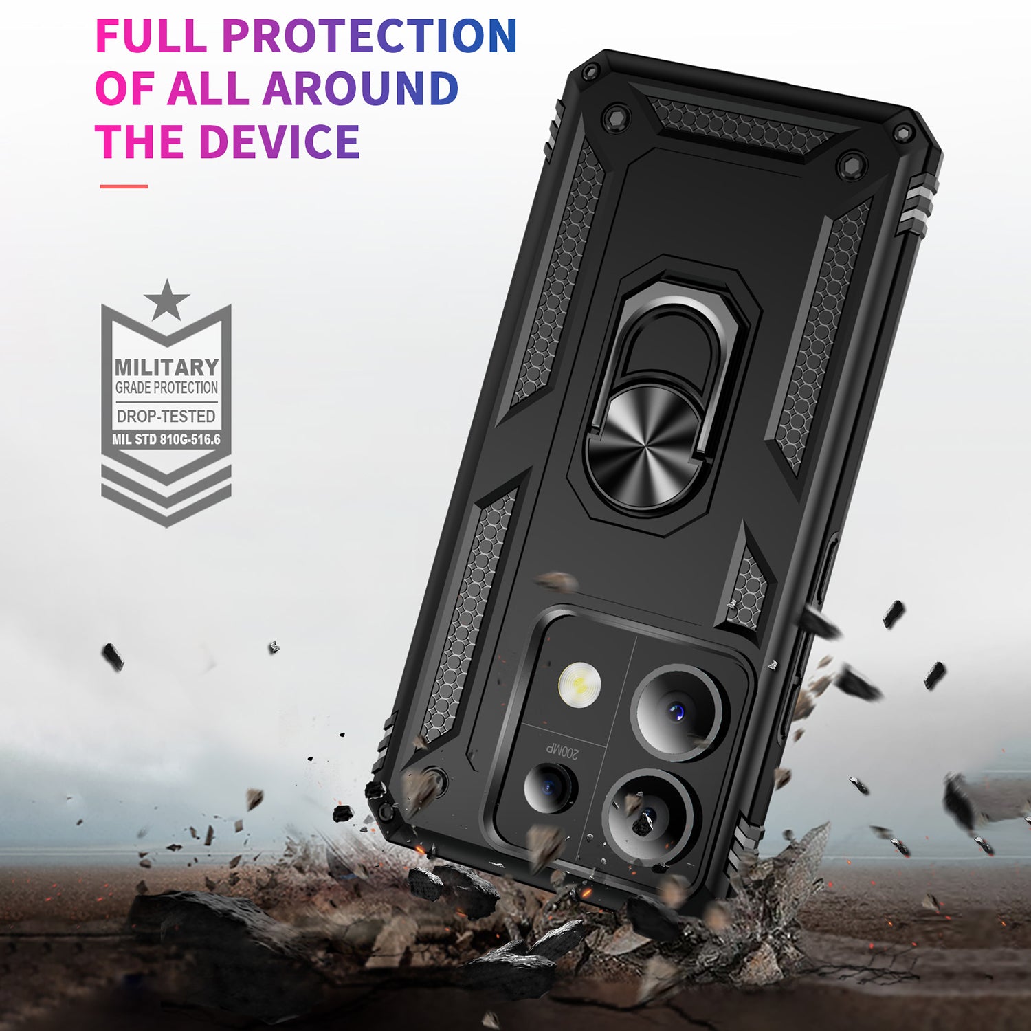 For Xiaomi Redmi Note 13 Pro 5G / Poco X6 5G Case PC+TPU Anti-Drop Phone Cover with Kickstand