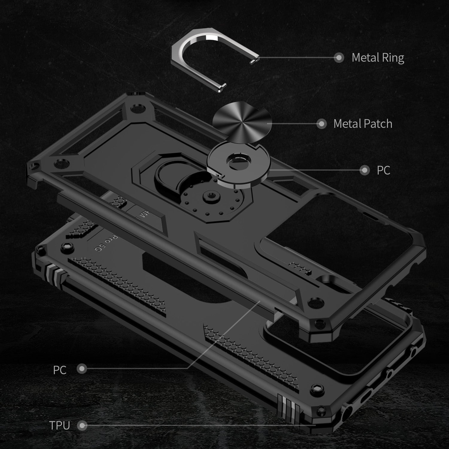 For Xiaomi Redmi Note 13 Pro 5G / Poco X6 5G Case PC+TPU Anti-Drop Phone Cover with Kickstand