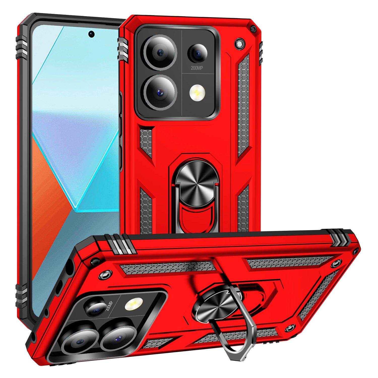 For Xiaomi Redmi Note 13 Pro 5G / Poco X6 5G Case PC+TPU Anti-Drop Phone Cover with Kickstand