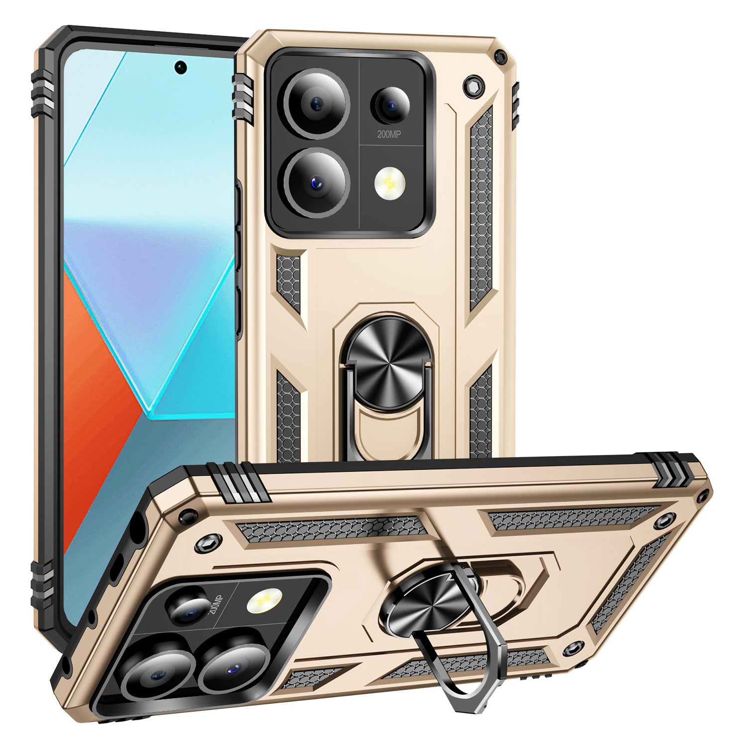 For Xiaomi Redmi Note 13 Pro 5G / Poco X6 5G Case PC+TPU Anti-Drop Phone Cover with Kickstand