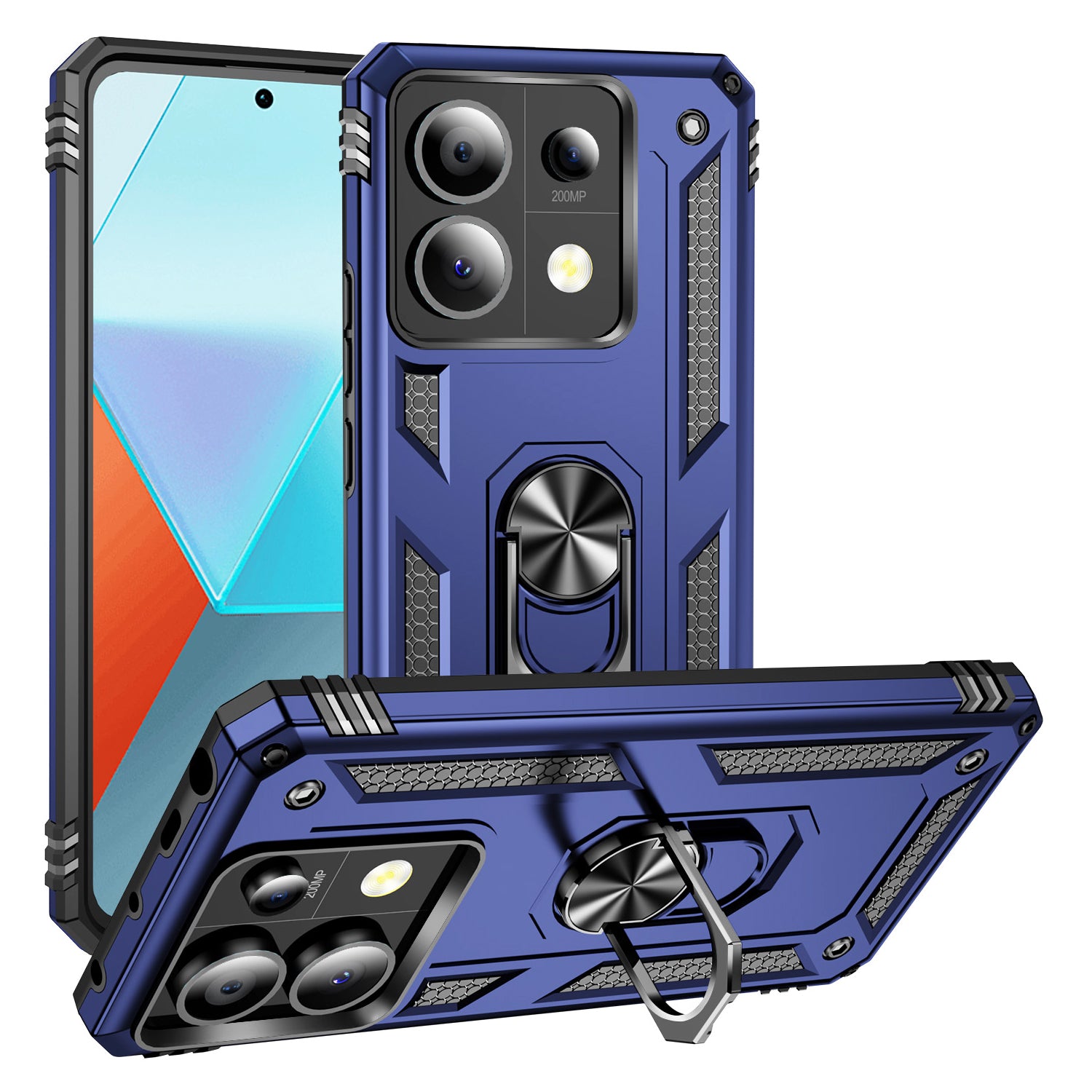 For Xiaomi Redmi Note 13 Pro 5G / Poco X6 5G Case PC+TPU Anti-Drop Phone Cover with Kickstand