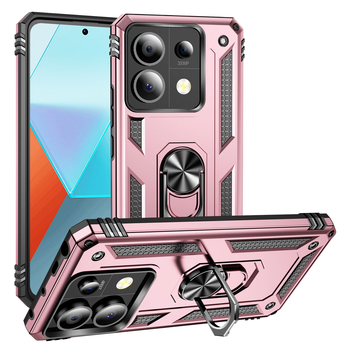 For Xiaomi Redmi Note 13 Pro 5G / Poco X6 5G Case PC+TPU Anti-Drop Phone Cover with Kickstand
