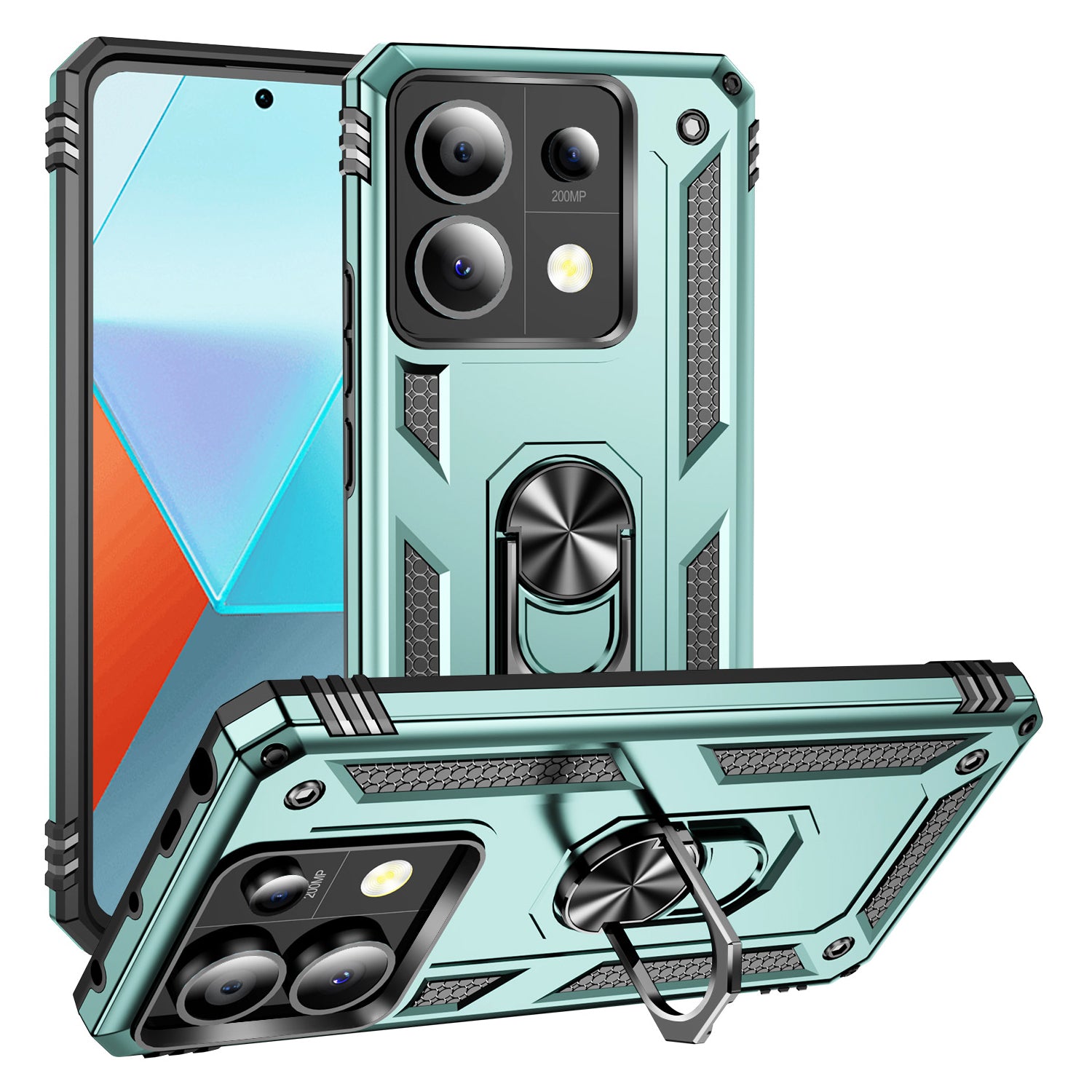For Xiaomi Redmi Note 13 Pro 5G / Poco X6 5G Case PC+TPU Anti-Drop Phone Cover with Kickstand