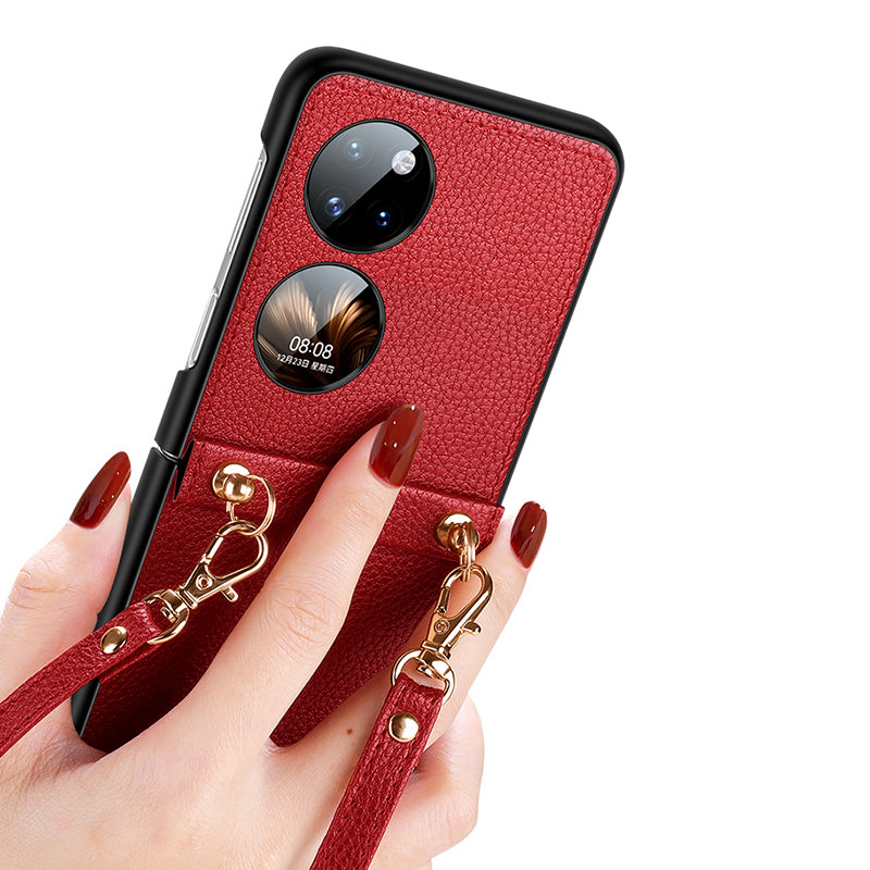 SULADA Treasure Box Series for Huawei Pocket 2 Phone Cover Litchi Texture PU Leather Phone Case with Strap