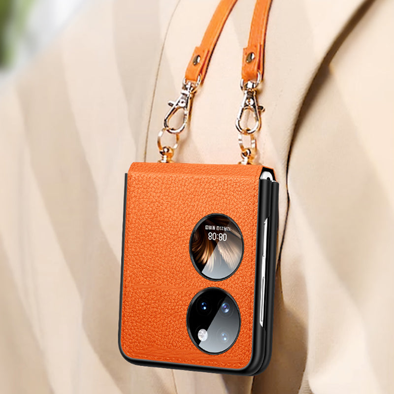 SULADA Treasure Box Series for Huawei Pocket 2 Phone Cover Litchi Texture PU Leather Phone Case with Strap