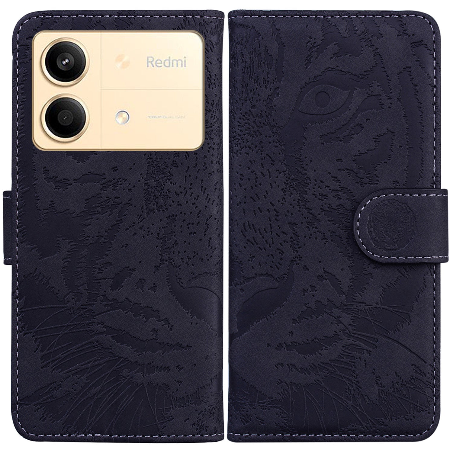 For Xiaomi Redmi Note 13R Pro 5G Case Card Slots Holder Pocket Tiger Pattern Leather Phone Cover