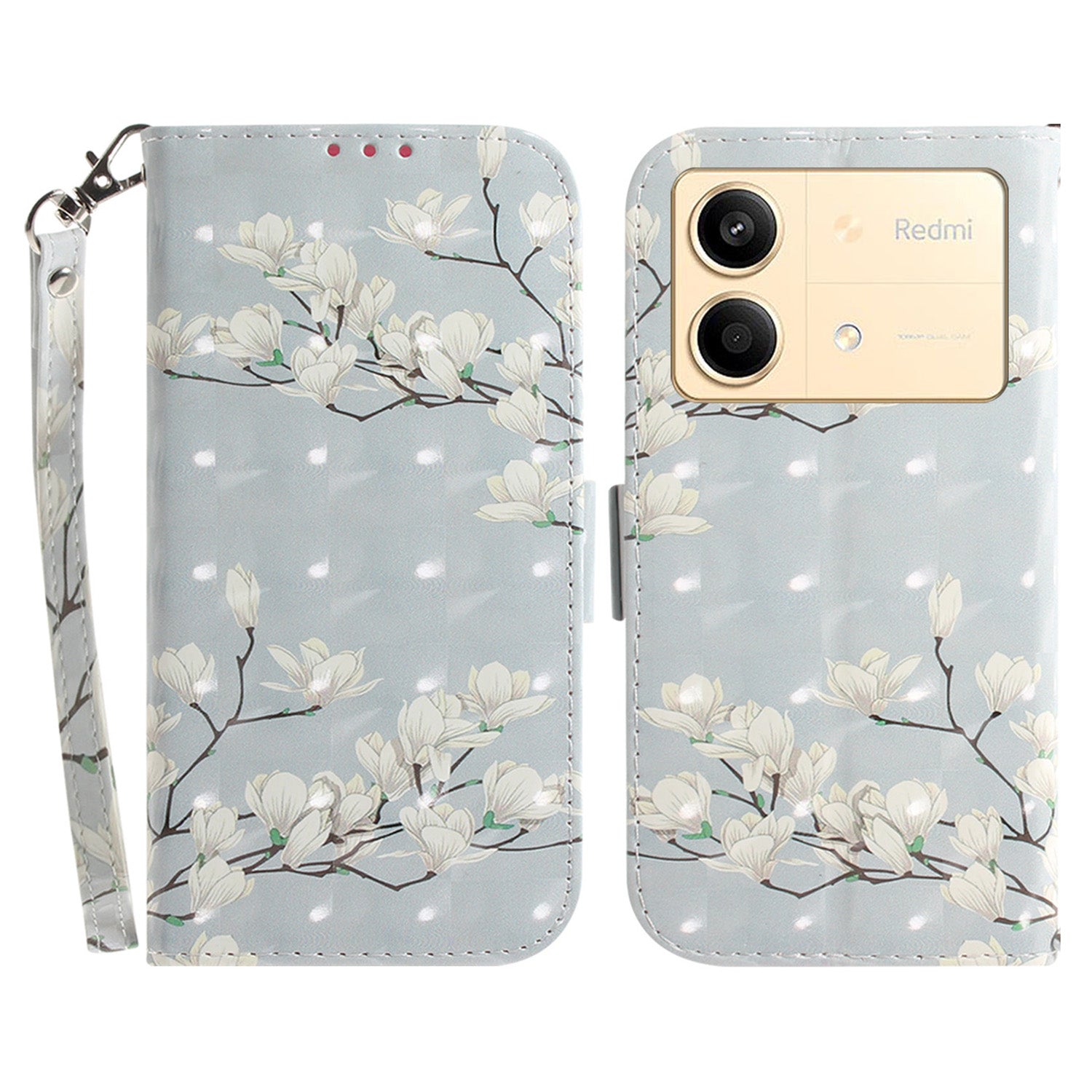 For Xiaomi Redmi Note 13R Pro 5G Phone Cover Stylish Printed Case with Wrist Strap