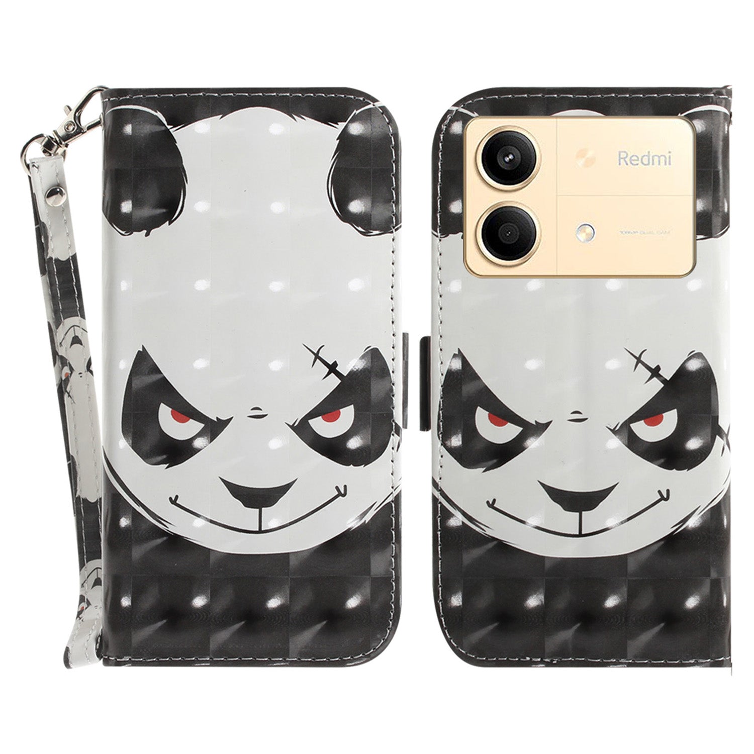 For Xiaomi Redmi Note 13R Pro 5G Phone Cover Stylish Printed Case with Wrist Strap